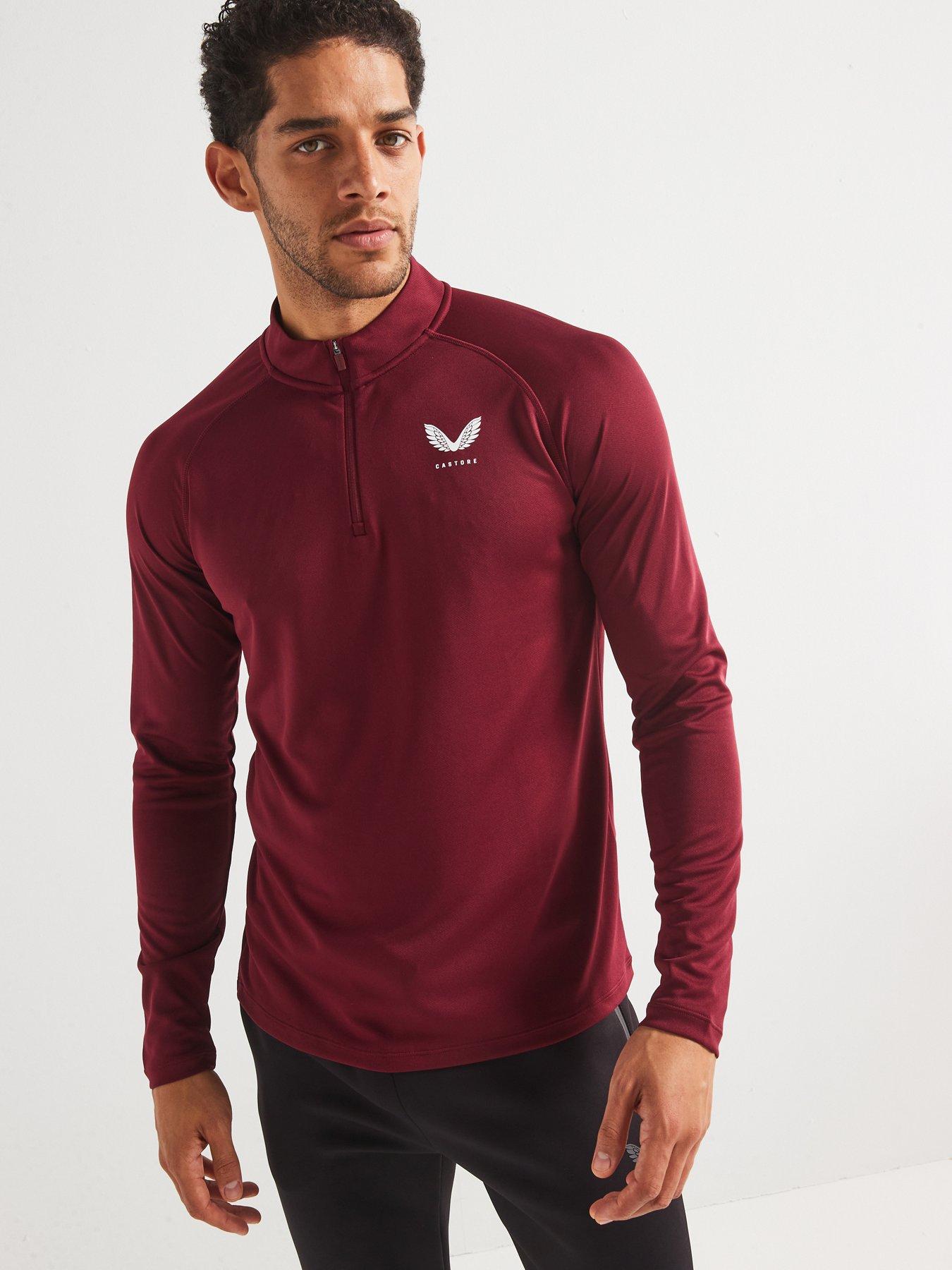 castore-mens-training-adapt-light-weight-14-zip-top-red