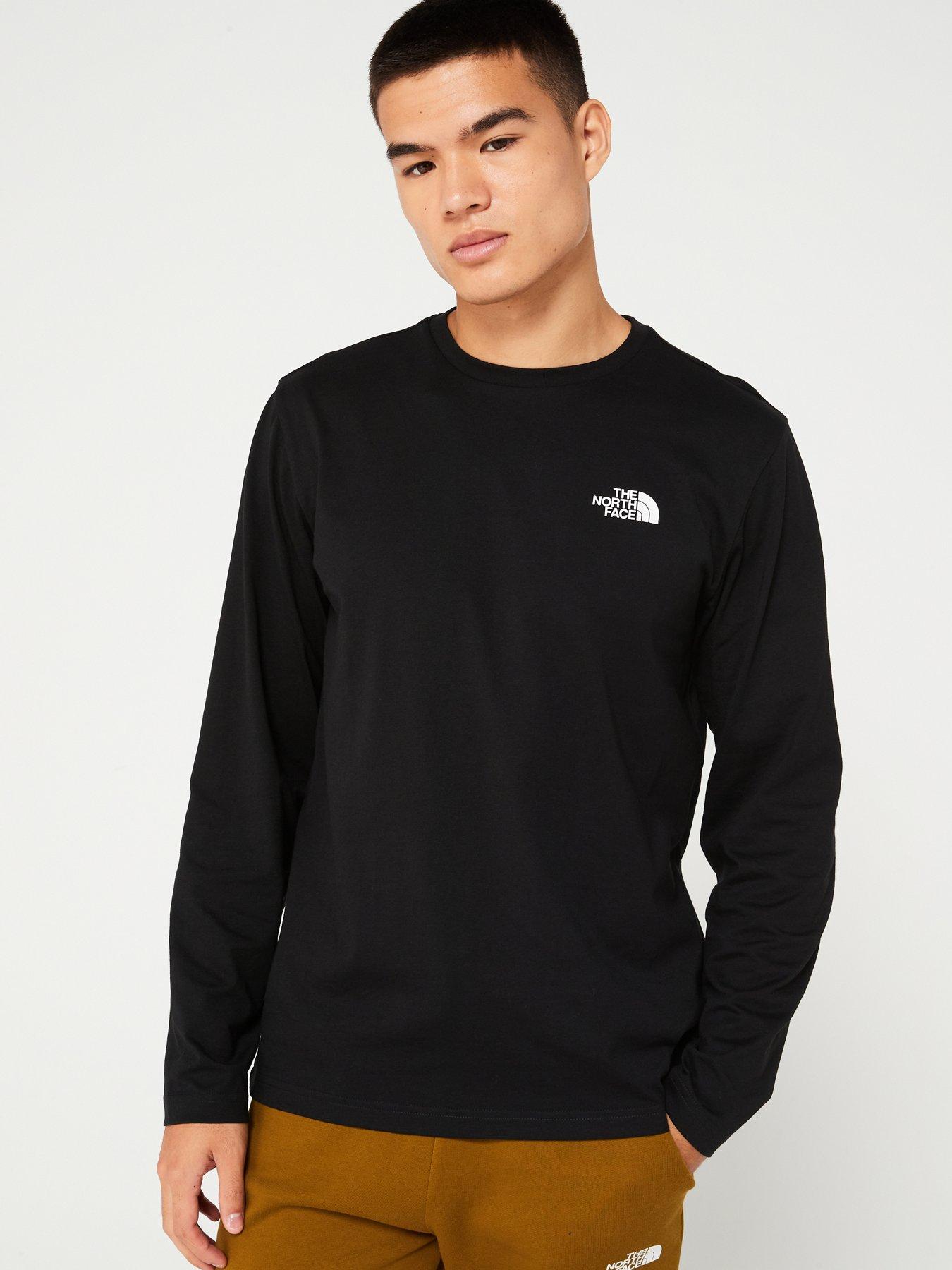 undefined Mens Long Sleeve Simple Dome Tee - Black