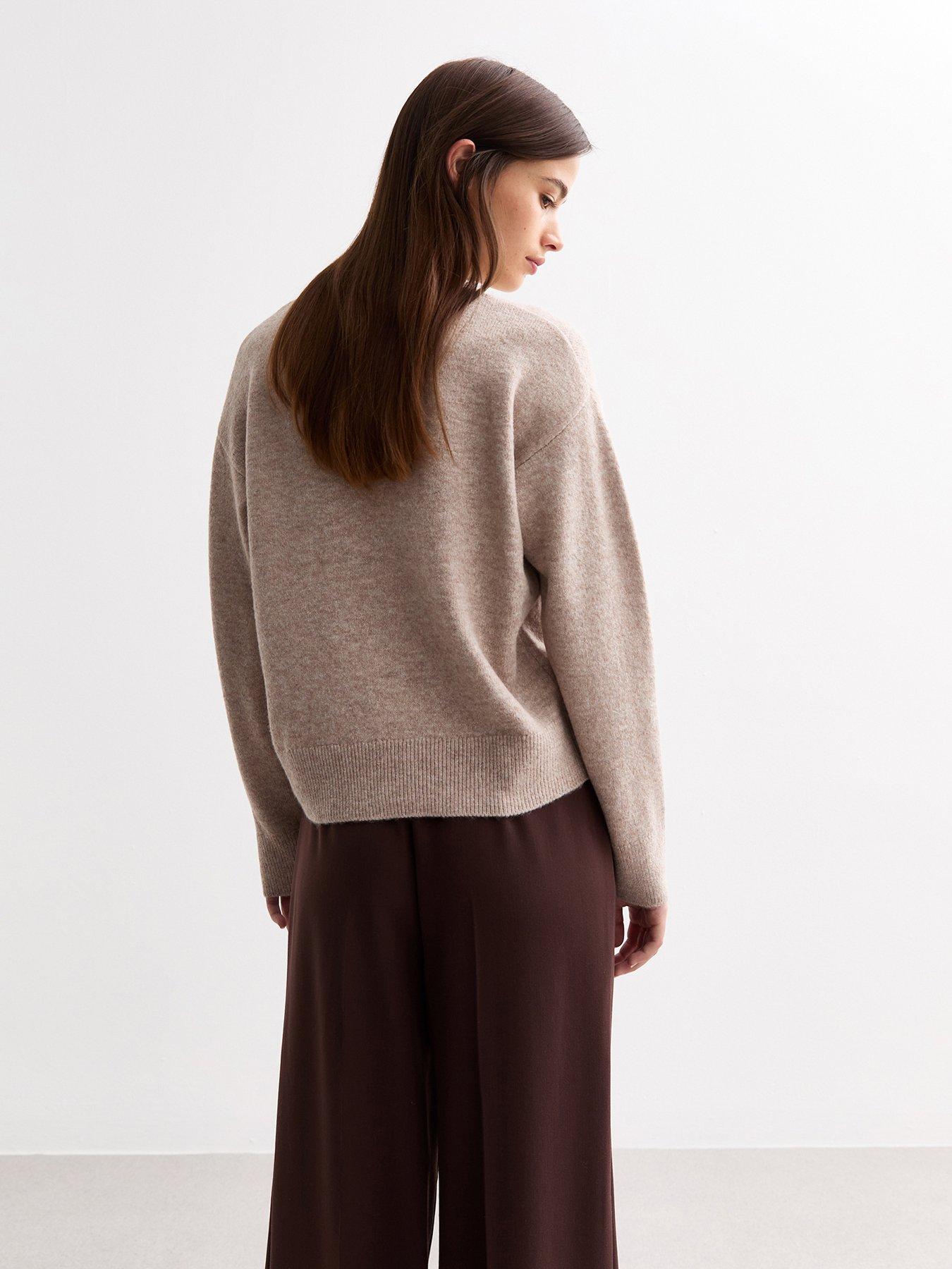  image of new-look-button-knit-cardigan-mink