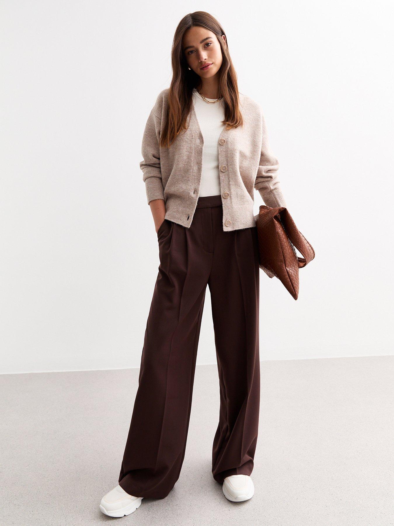  image of new-look-button-knit-cardigan-mink