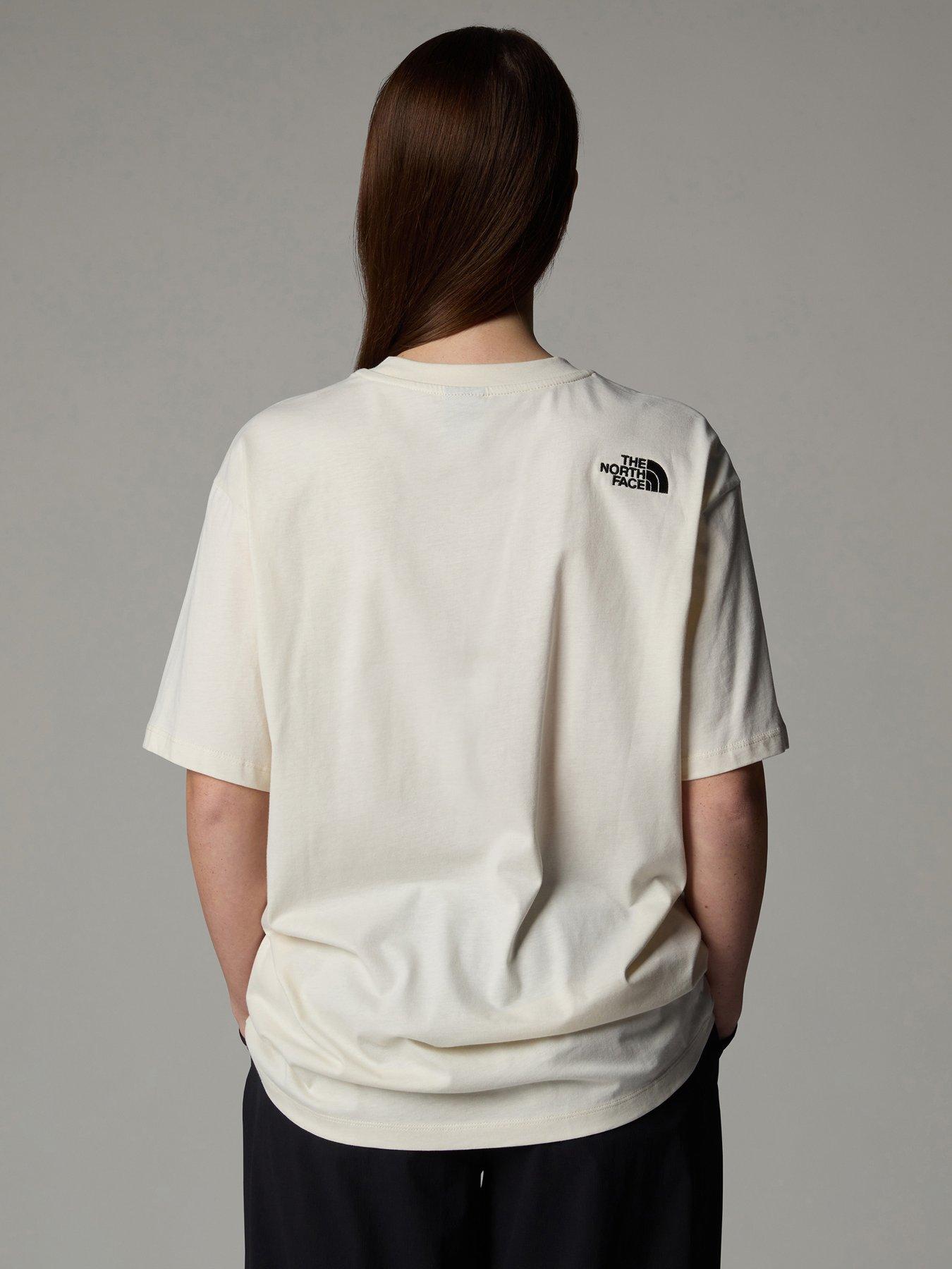  image of the-north-face-womens-short-sleeve-essential-oversize-t-shirt-white