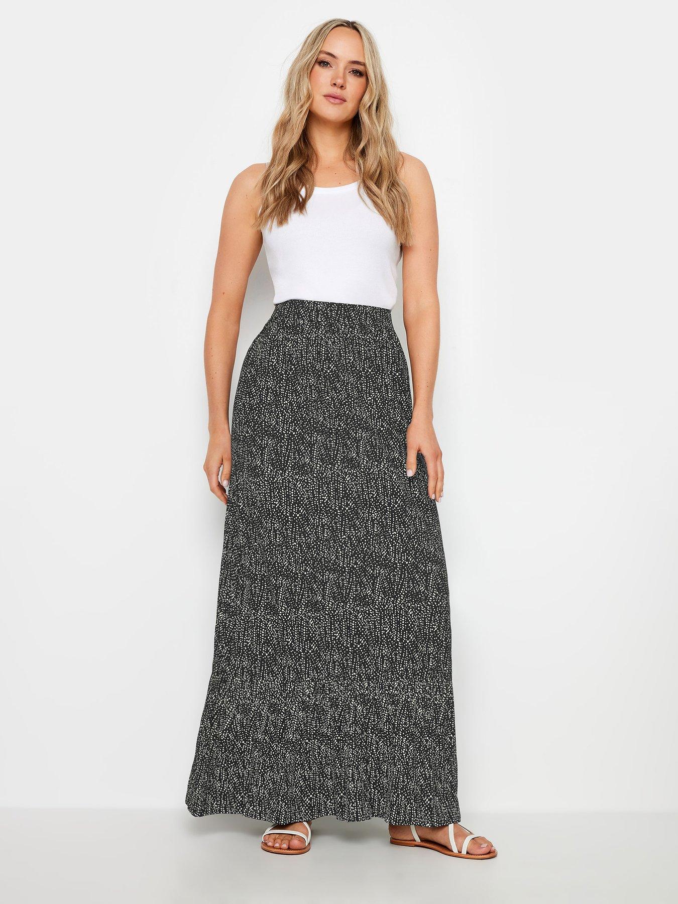  image of long-tall-sally-tall-tiered-maxi-skirt-with-pockets-black