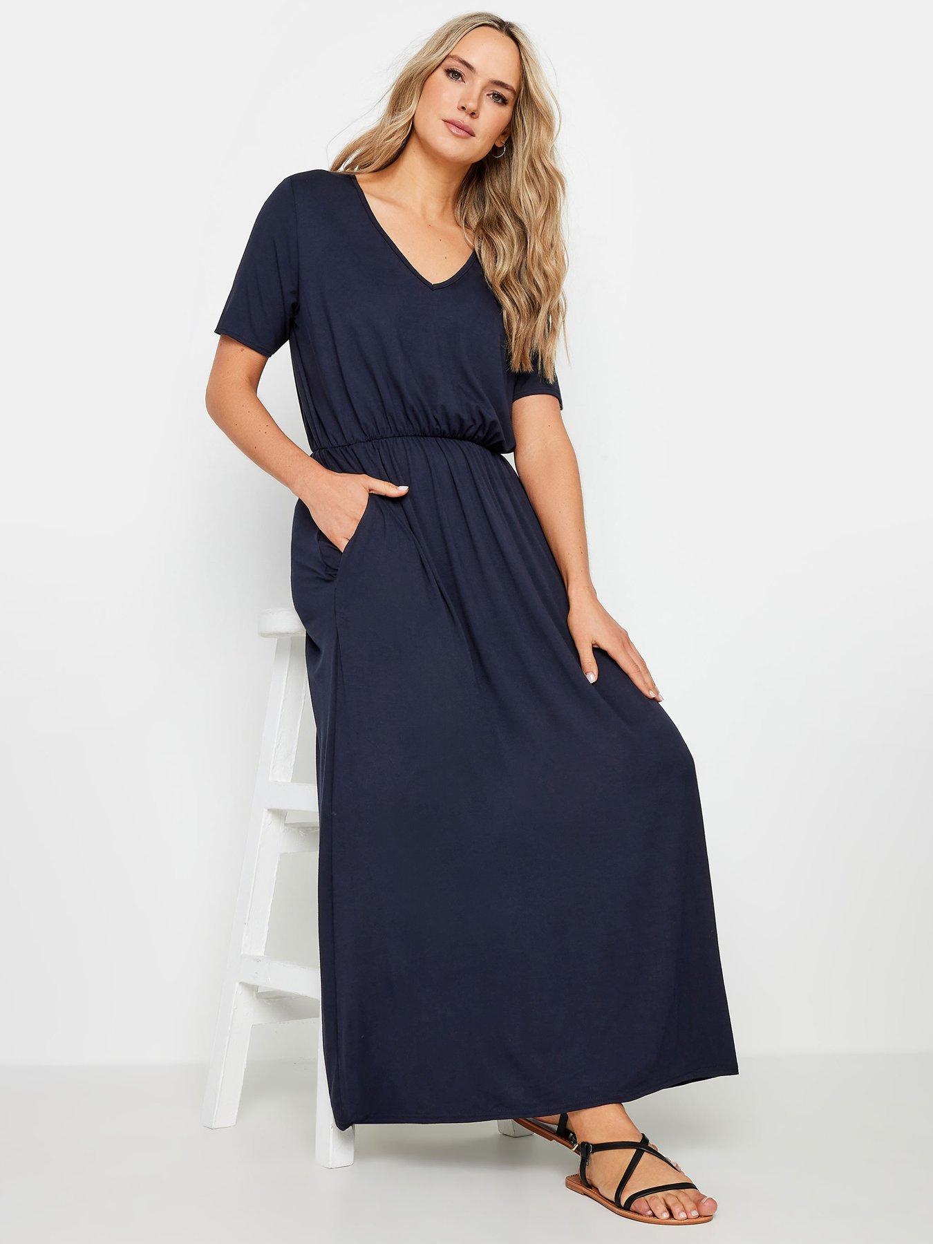  image of long-tall-sally-maxi-t-shirt-dress-blue