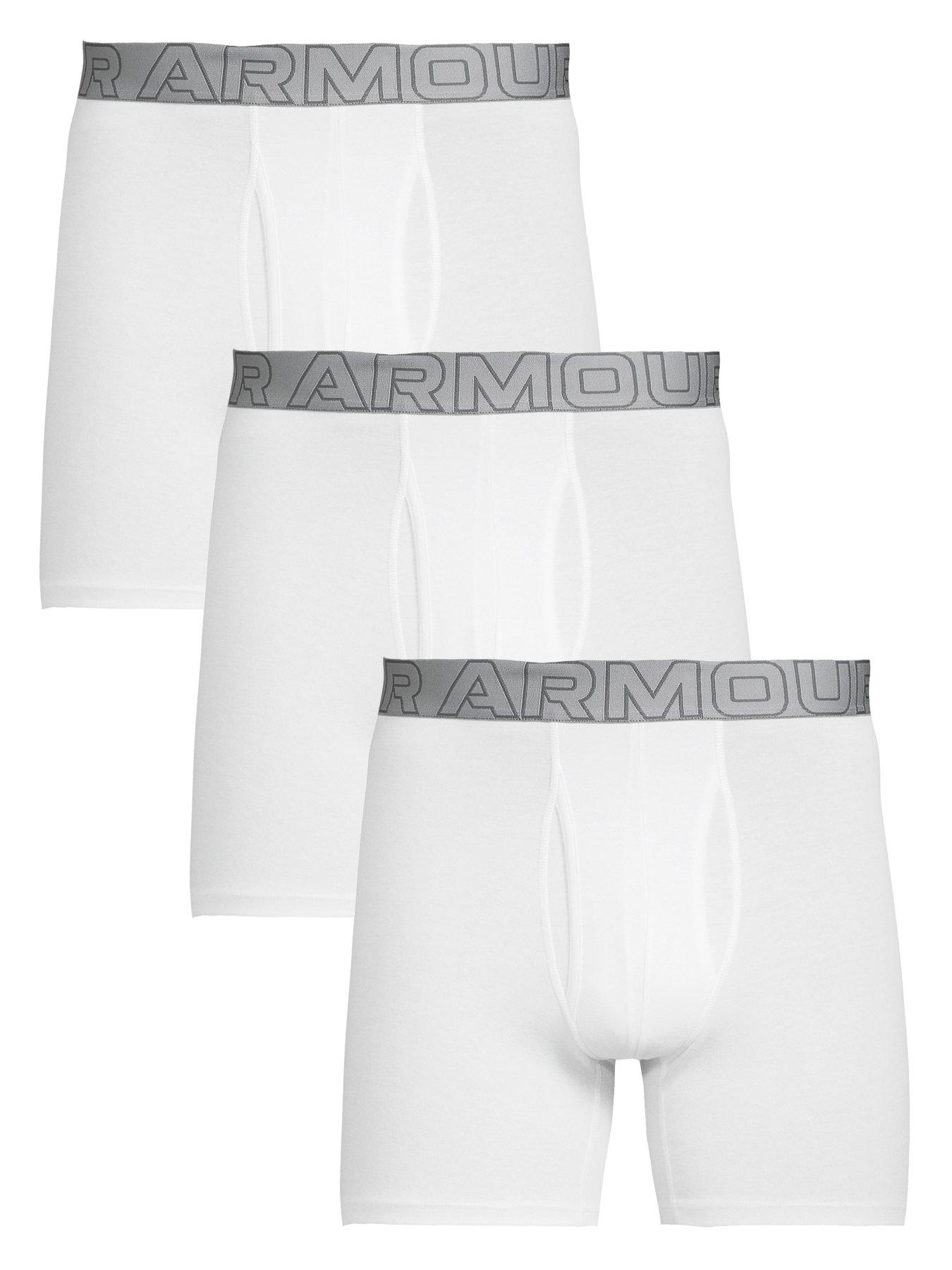 UNDER ARMOUR Performance Cotton 6inch 3pack Boxers - White