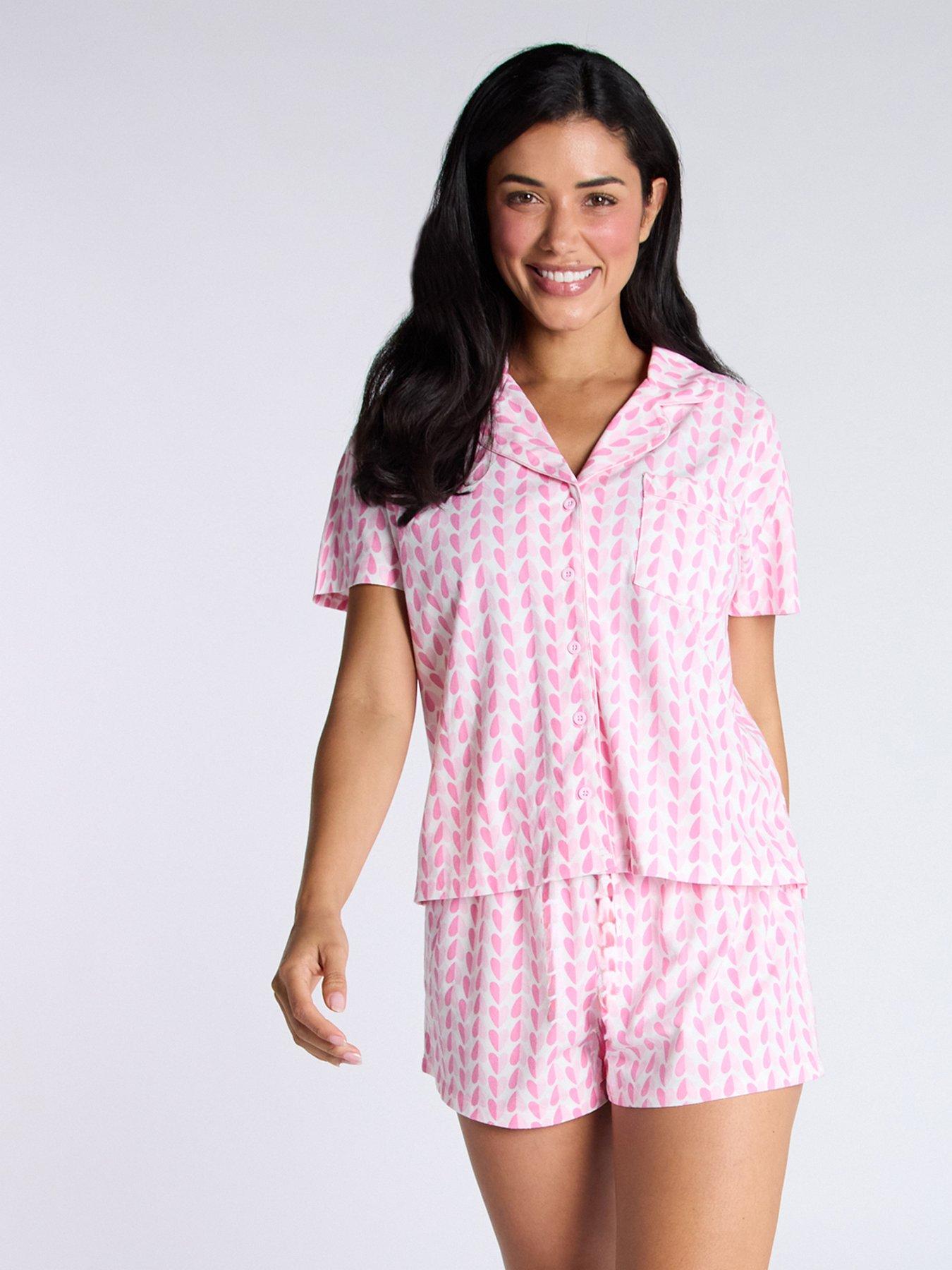 Boux Avenue Hearts Fleece Shortie In A Bag - Pink