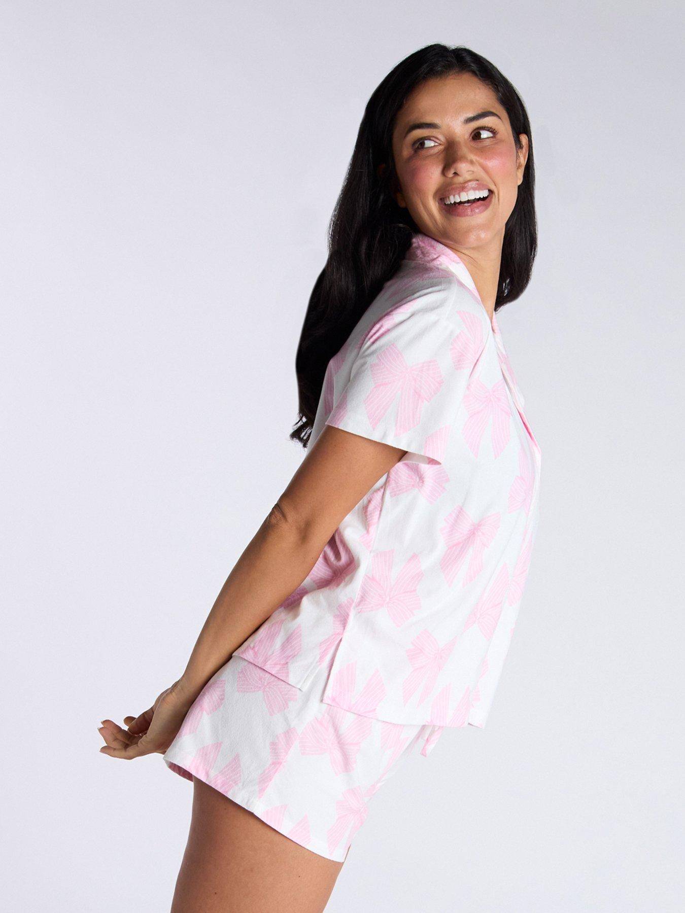  image of boux-avenue-bows-fleece-shortie-in-a-bag-white