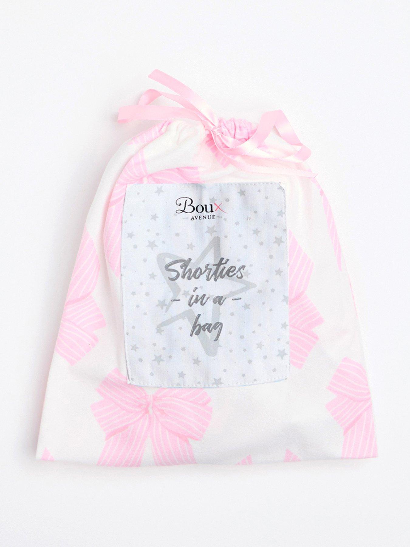  image of boux-avenue-bows-fleece-shortie-in-a-bag-white