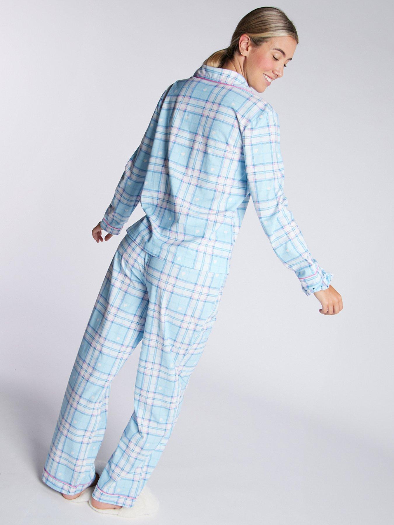  image of boux-avenue-heart-check-fleece-pj-in-a-big-blue