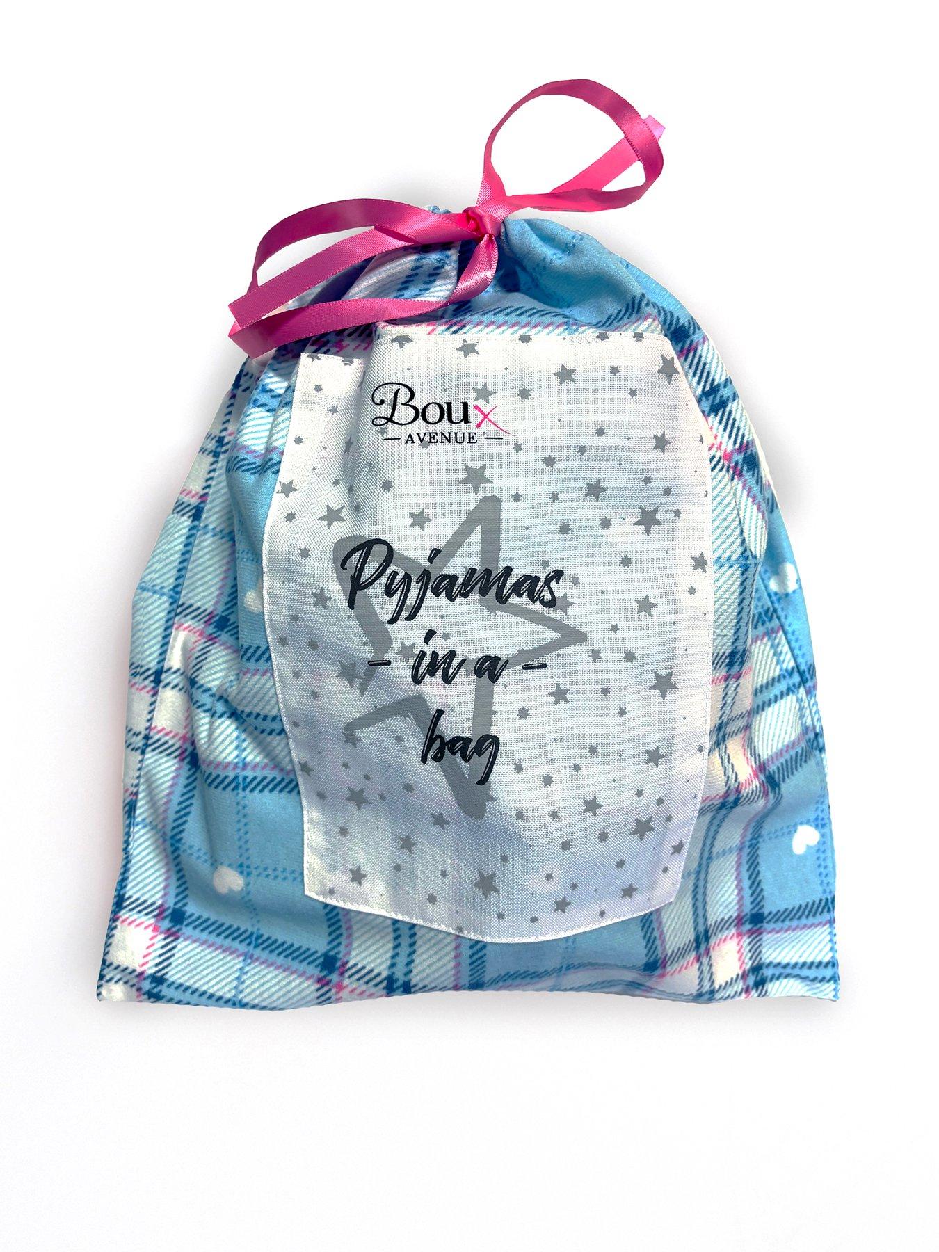 Boux Avenue Heart Check Fleece Pj In A Big Powder Blue Littlewoods - Main Image