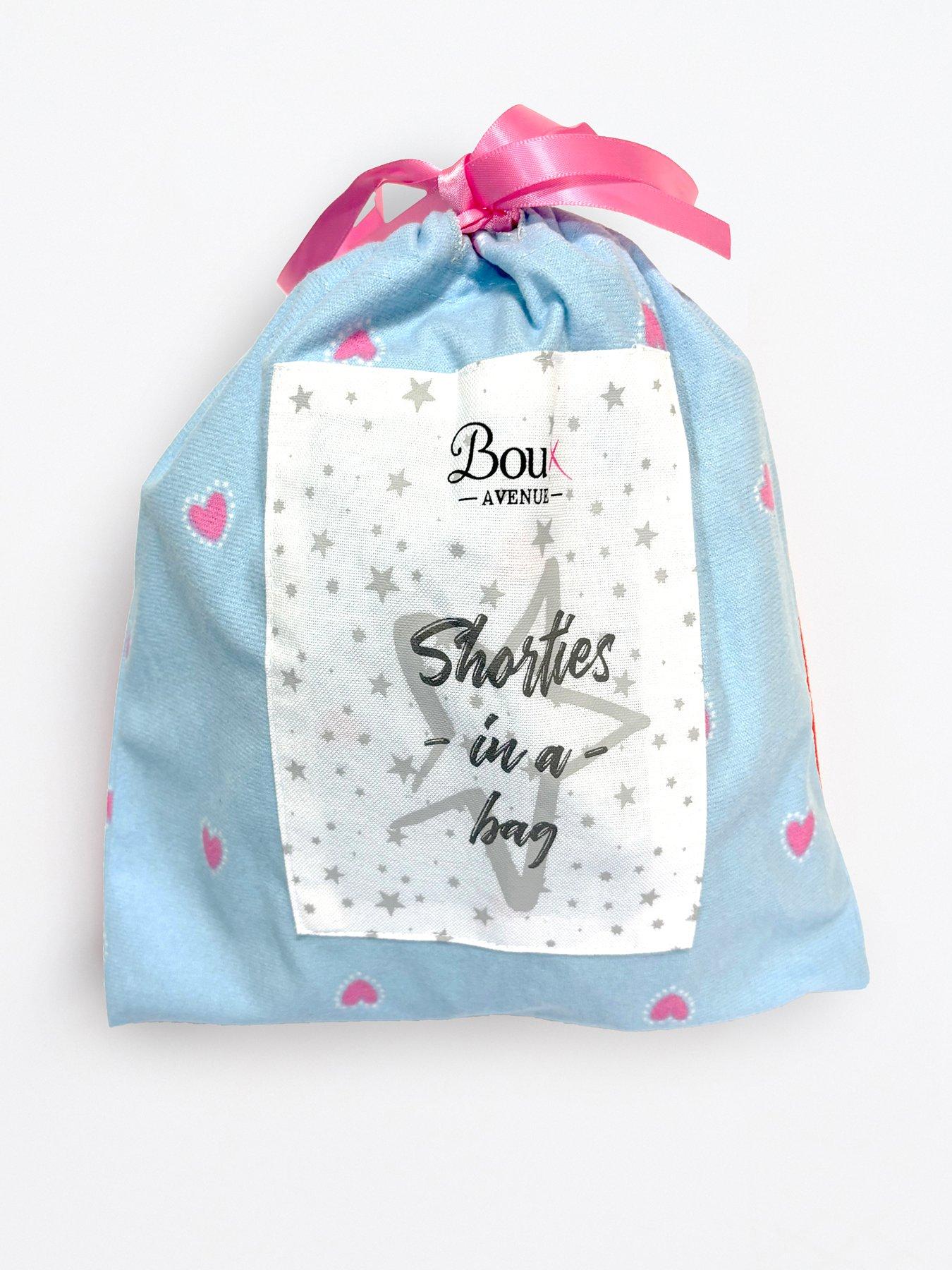  image of boux-avenue-hearts-fleece-shortie-in-a-bag-blue-mix