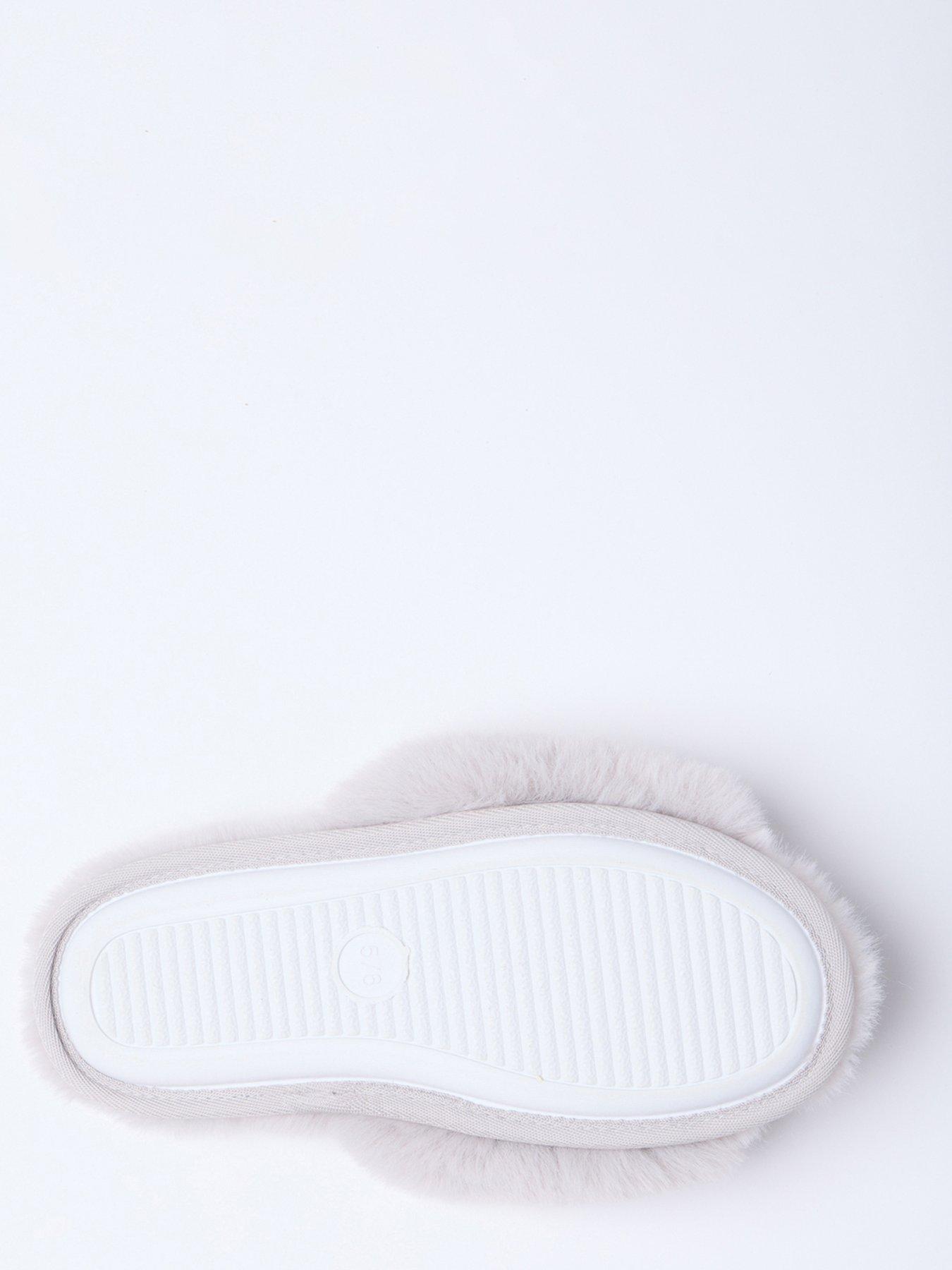  image of boux-avenue-bow-embellished-slider-slipper-grey