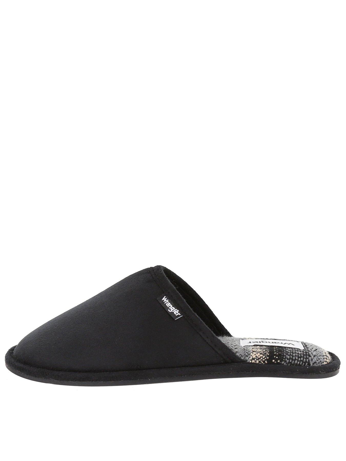 undefined Sherpa Lined Check Moccasin Slippers - Navy