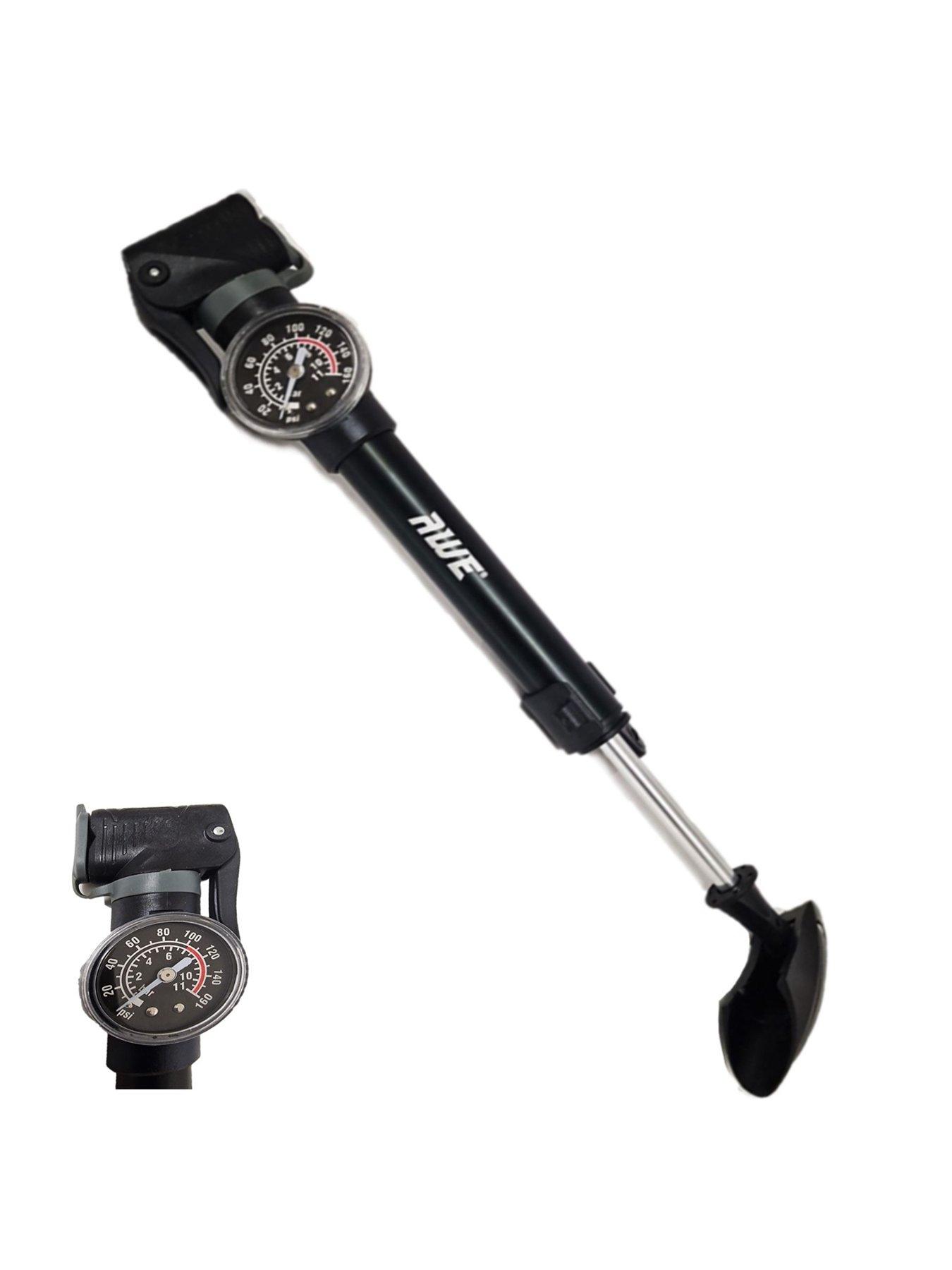 Image 1 of 7 of AWE AweForce 100 PSI Alloy Mini Bicycle Pump,&nbsp;Fixed Head SV/PV with Super Large 4cm Gauge