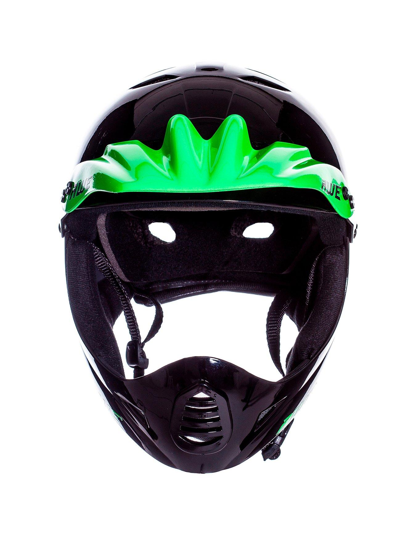  image of awe-junior-16-adultnbspbike-full-face-helmet-blackgreen-visor