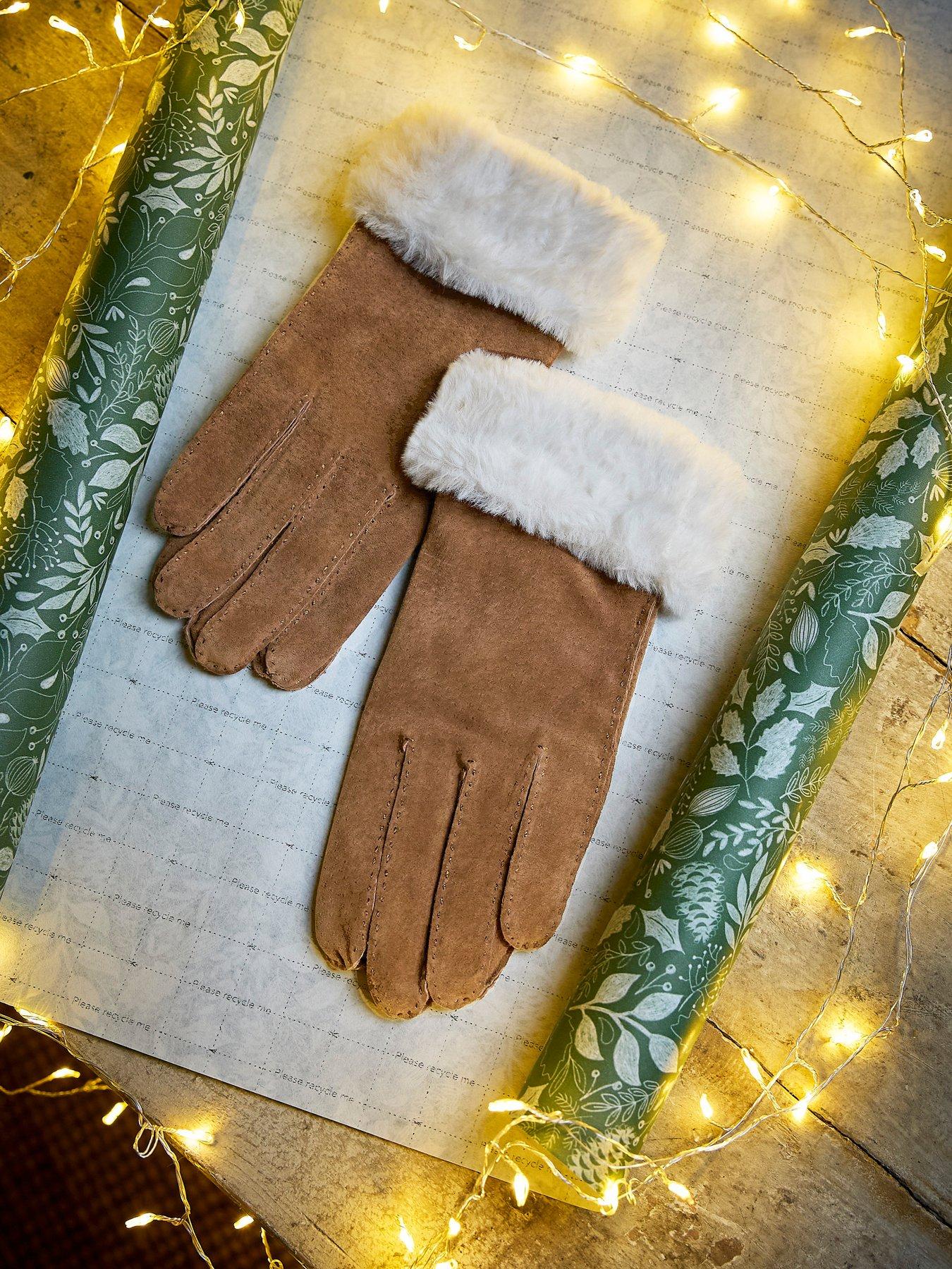  image of fatface-suede-glove-brown