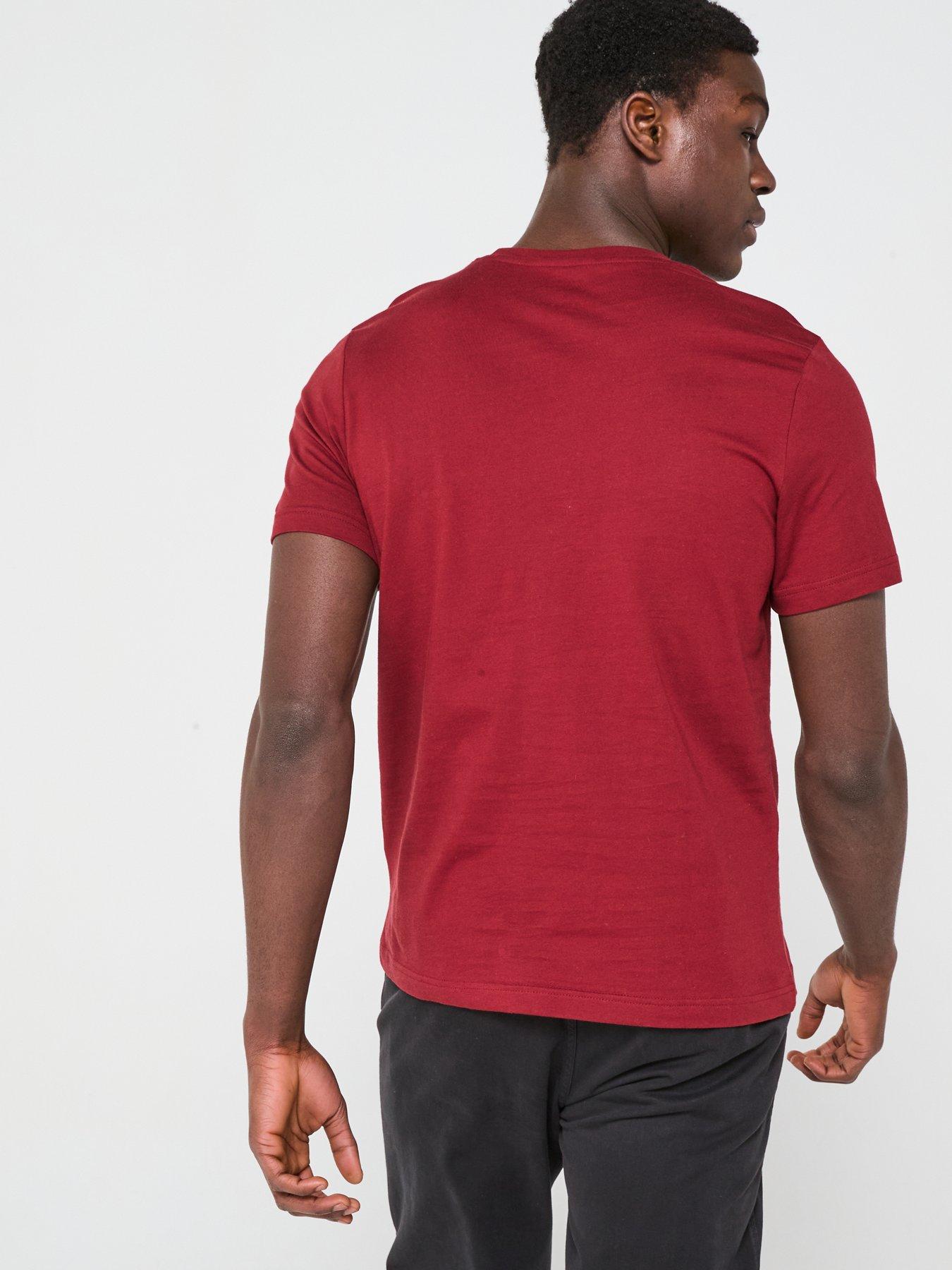  image of reebok-mens-identity-small-logo-tee-dark-red