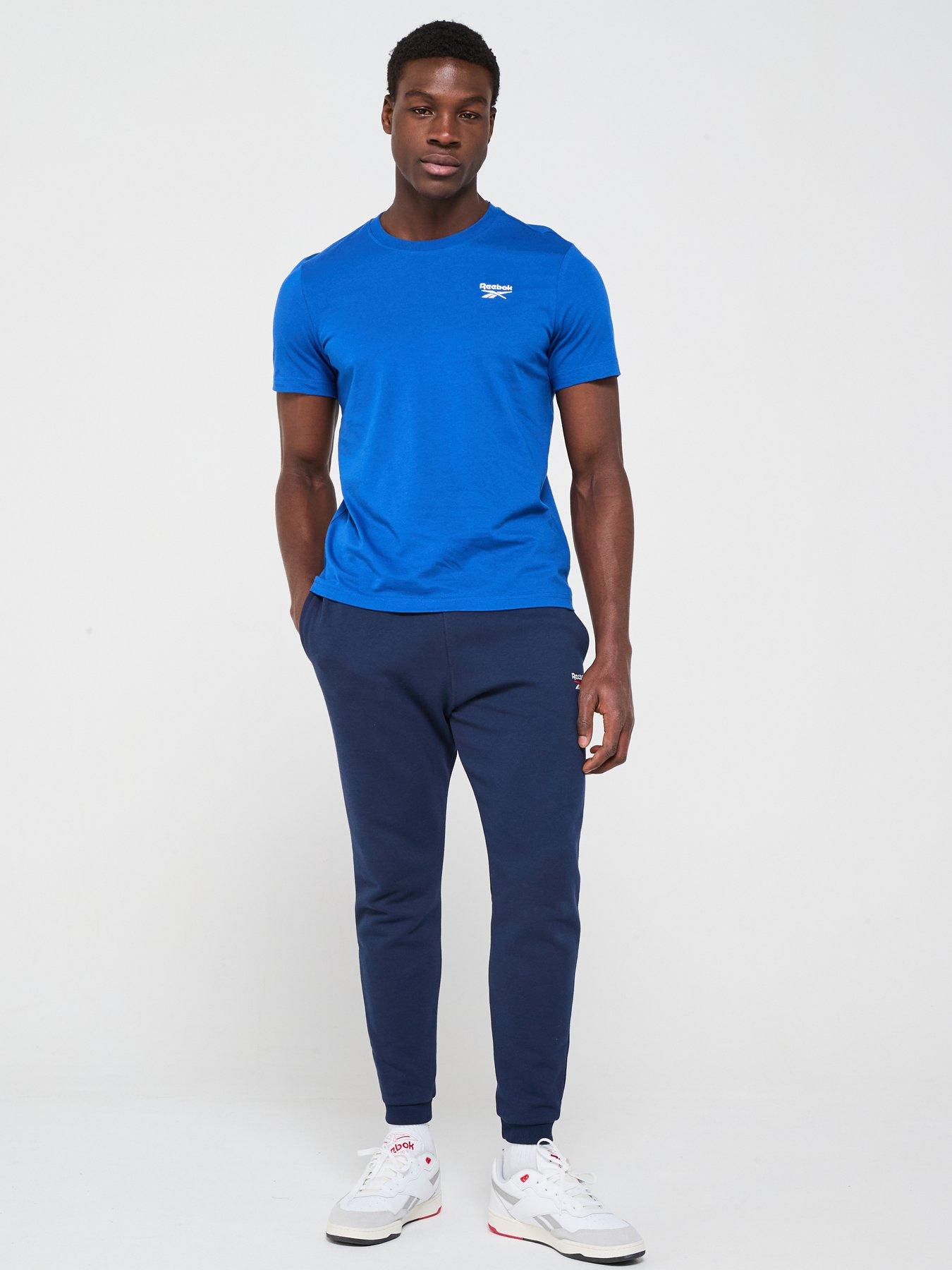  image of reebok-mens-identity-small-logo-tee-blue