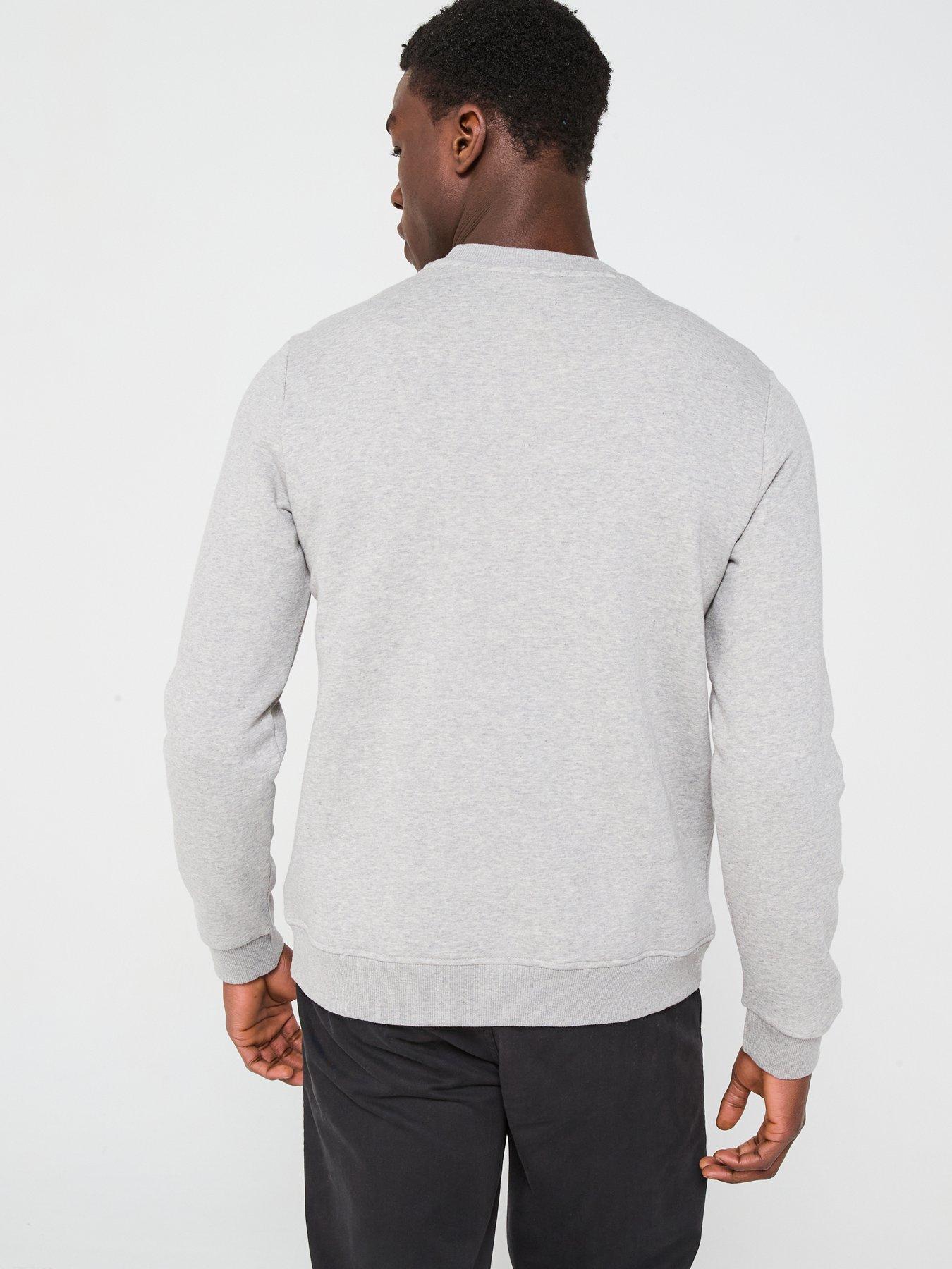  image of reebok-mens-identity-small-logo-fleece-sweatshirt-grey