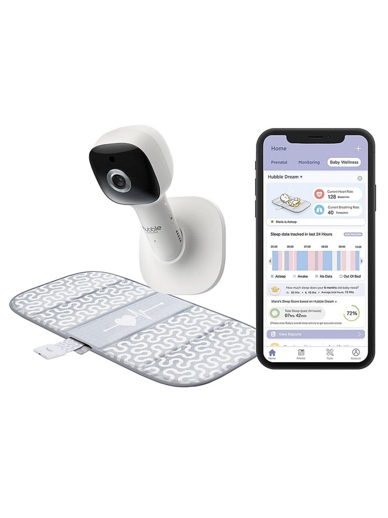 front image of hubble-dream-connected-sensor-mat-with-1080p-wi-fi-video-baby-camera-monitor