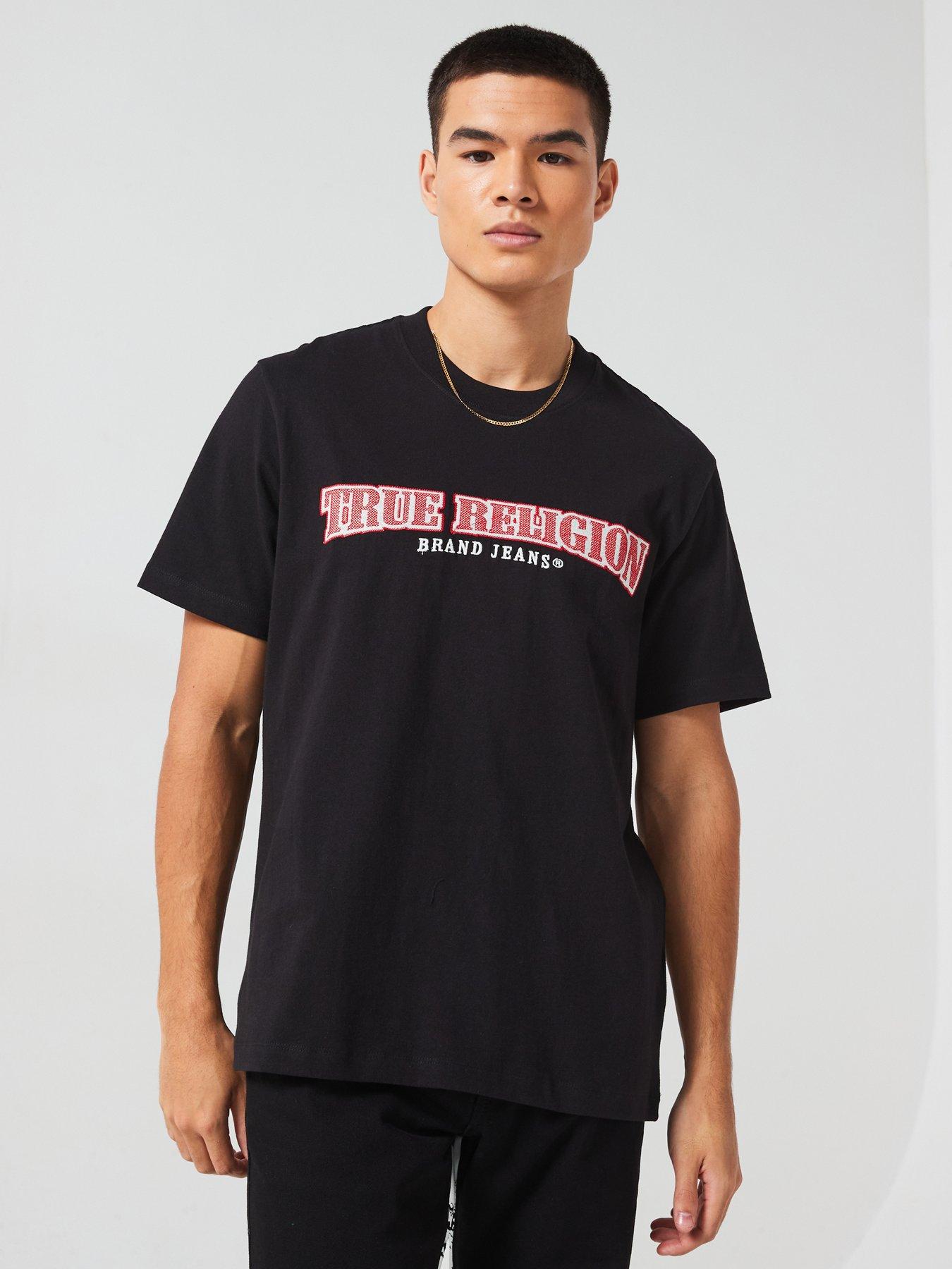  image of true-religion-cross-stitch-arch-t-shirt-black