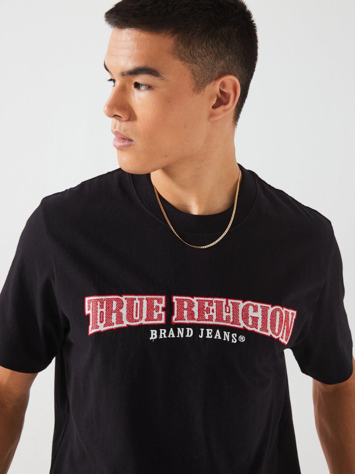  image of true-religion-cross-stitch-arch-t-shirt-black