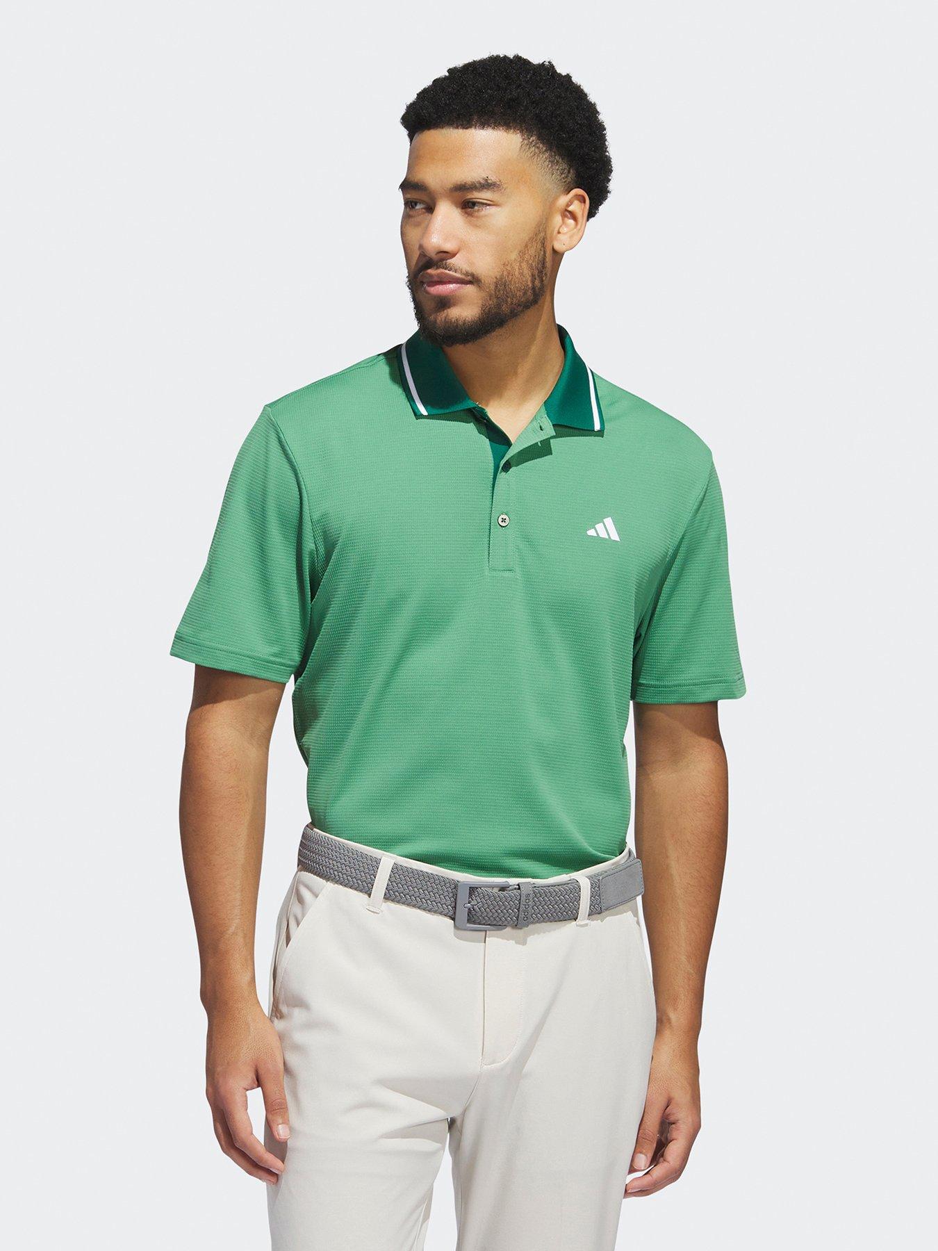 front image of adidas-mens-golf-ultimate365-tour-sport-collar-polo-shirt-green