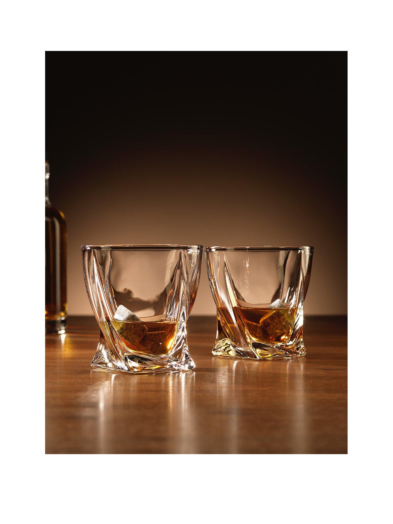 Image 1 of 5 of MenKind Twisted Glasses set of 2 with Ice Stones