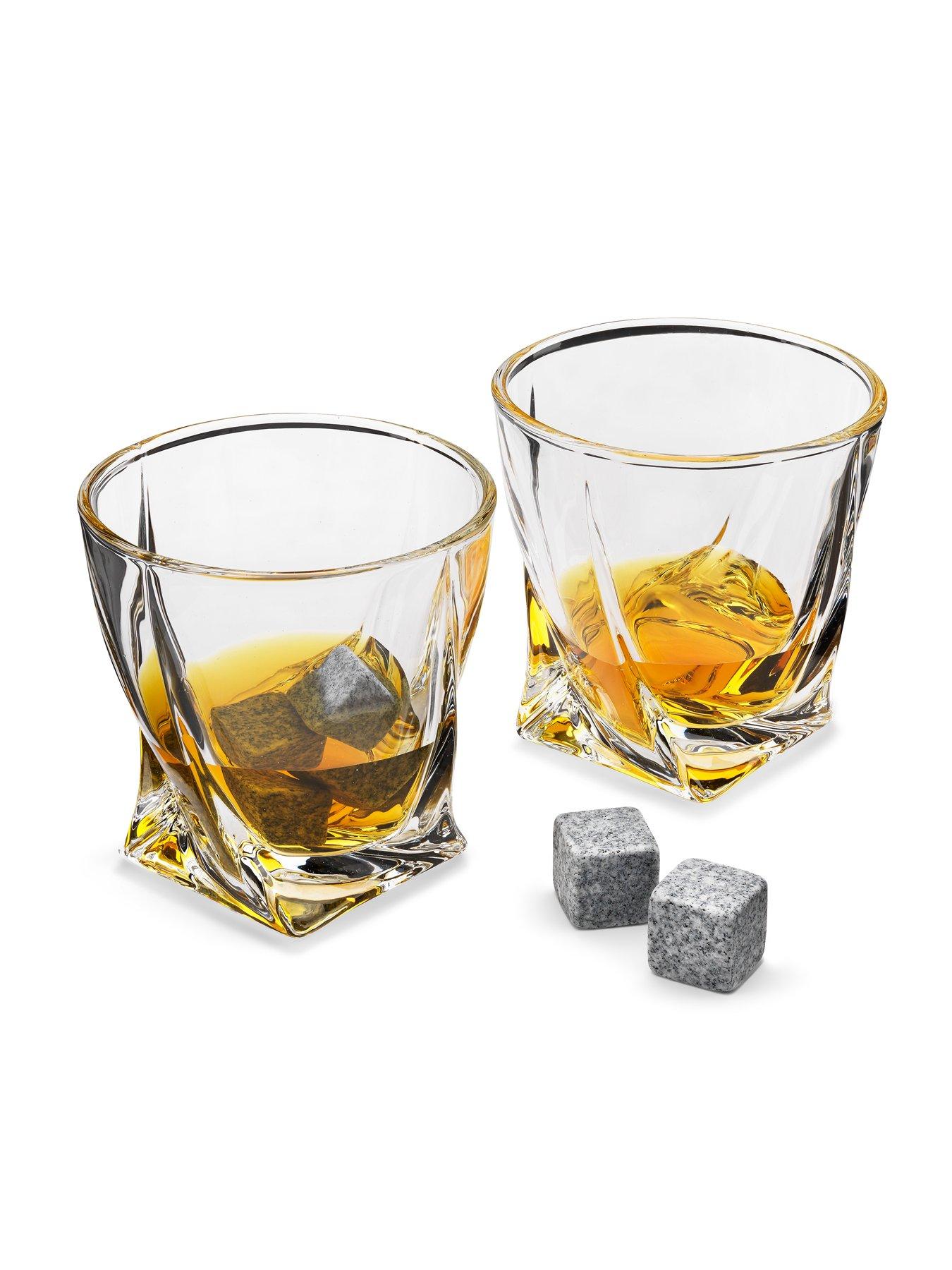 Image 2 of 5 of MenKind Twisted Glasses set of 2 with Ice Stones