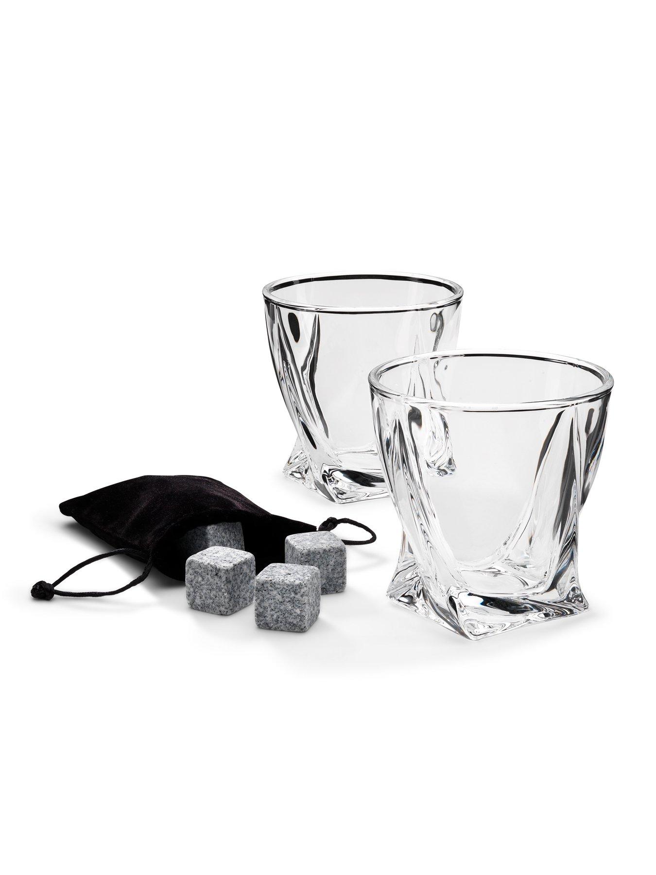 Image 3 of 5 of MenKind Twisted Glasses set of 2 with Ice Stones