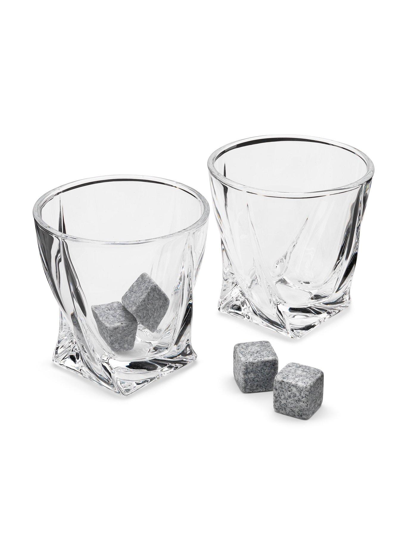 Image 4 of 5 of MenKind Twisted Glasses set of 2 with Ice Stones