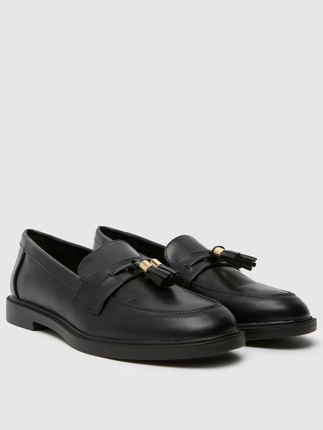  image of schuh-lohan-pu-tassel-loafer-with-extra-comfort-black