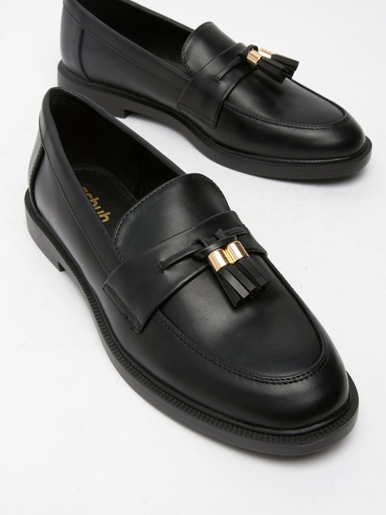  image of schuh-lohan-pu-tassel-loafer-with-extra-comfort-black