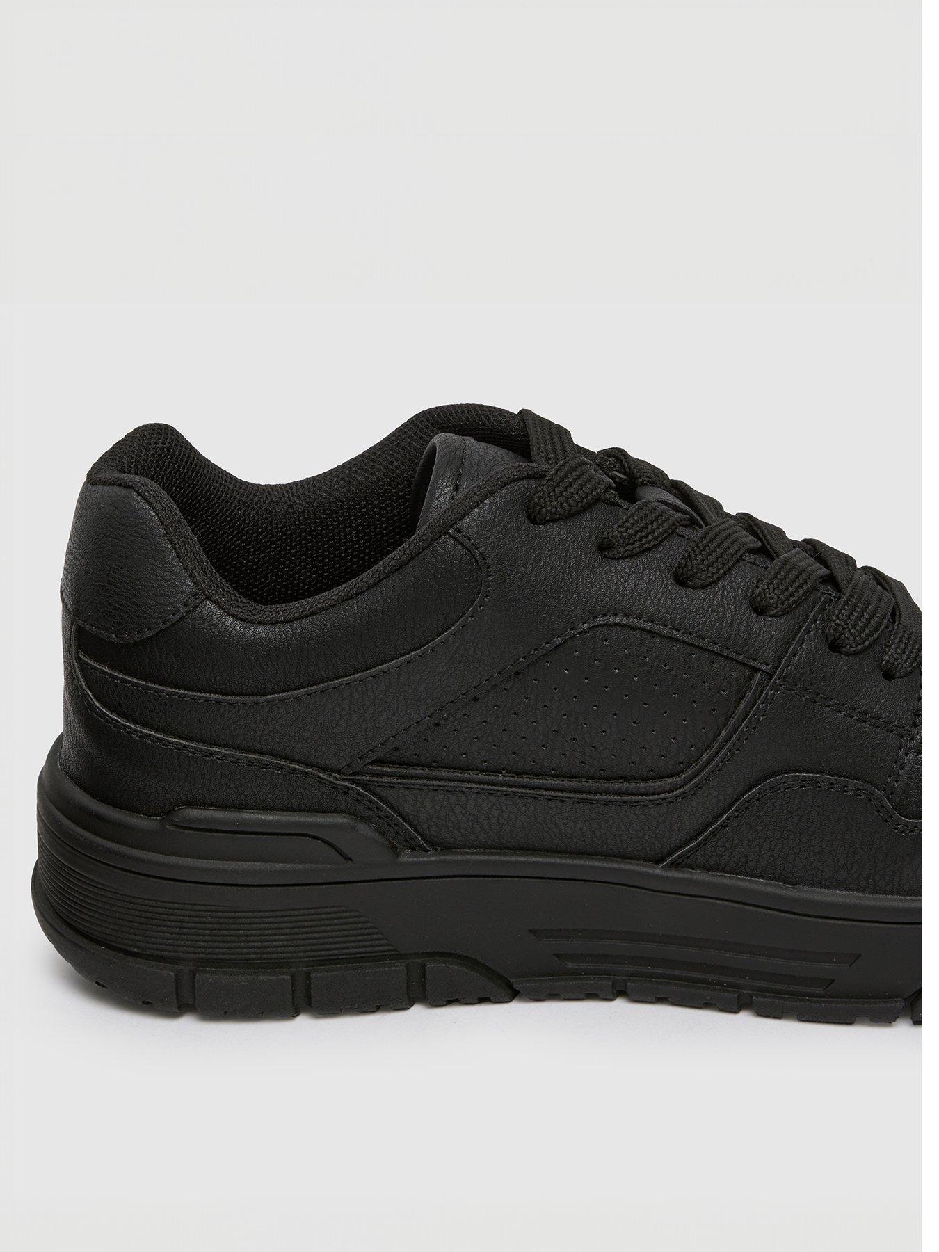  image of schuh-monroe-lace-up-trainer-black