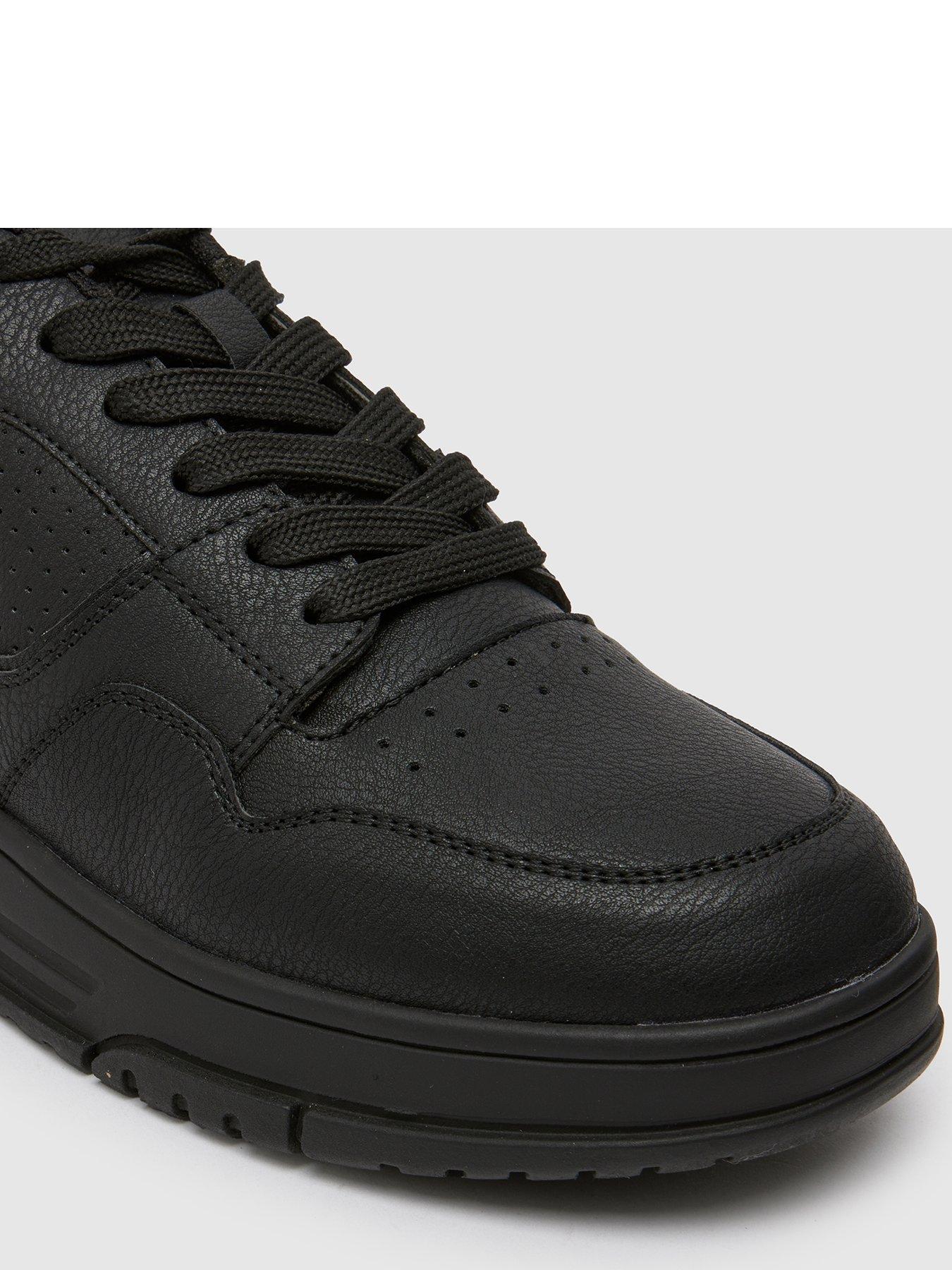  image of schuh-monroe-lace-up-trainer-black