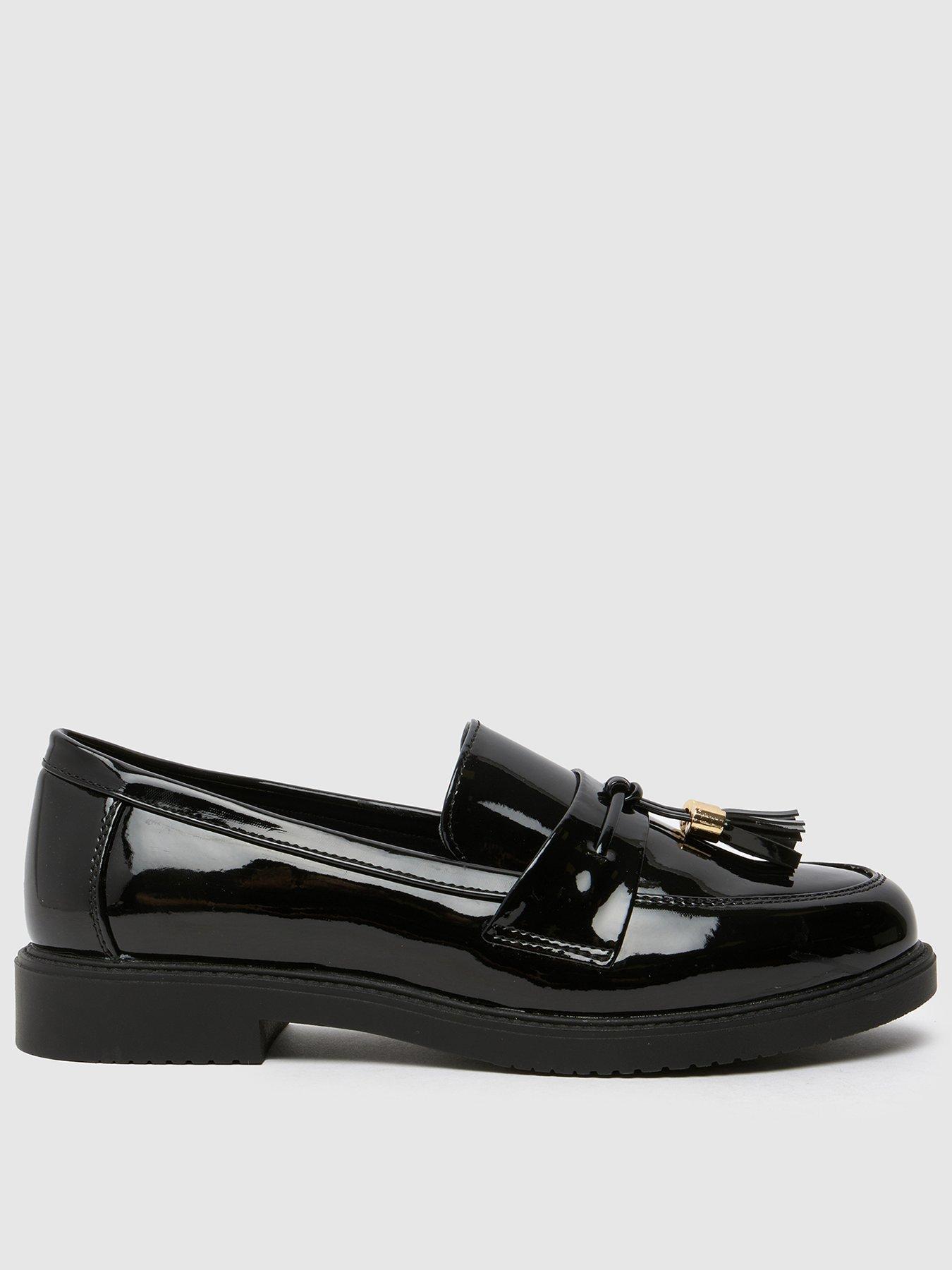 undefined Wide Fit Layne Patent Tassel Loafer - Black