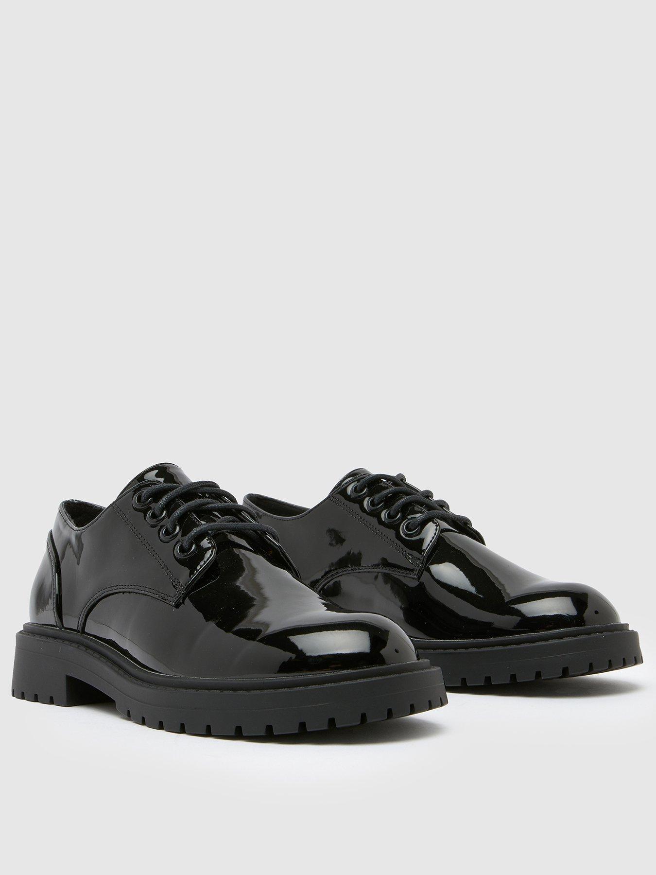  image of schuh-logan-patent-lace-up-black