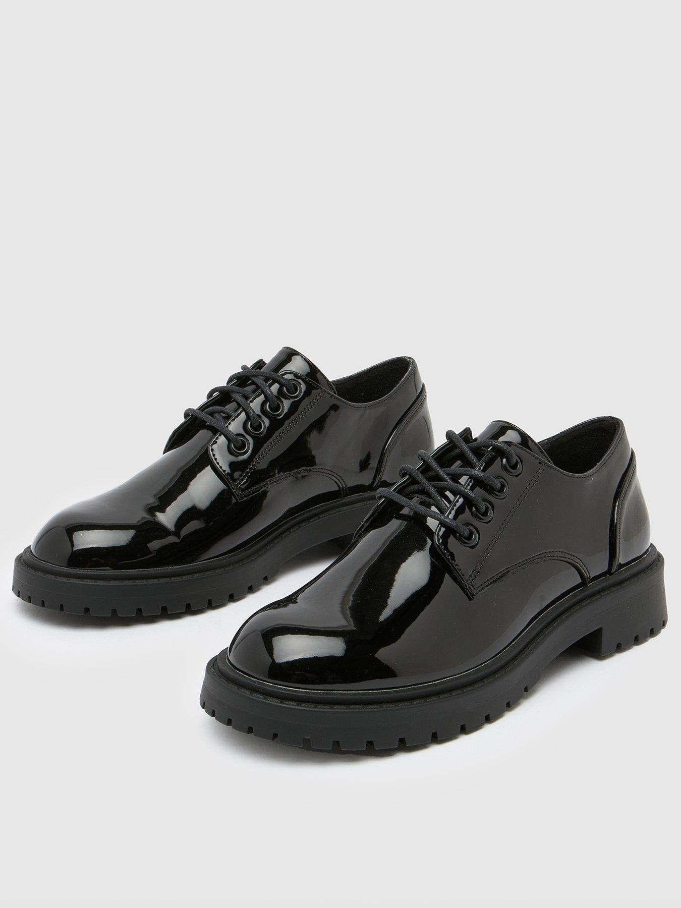  image of schuh-logan-patent-lace-up-black