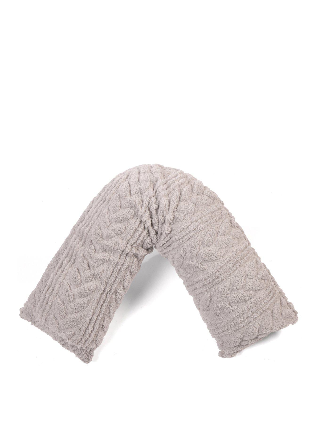 stillFront image of the-very-collection-cable-knit-v-shaped-pillow