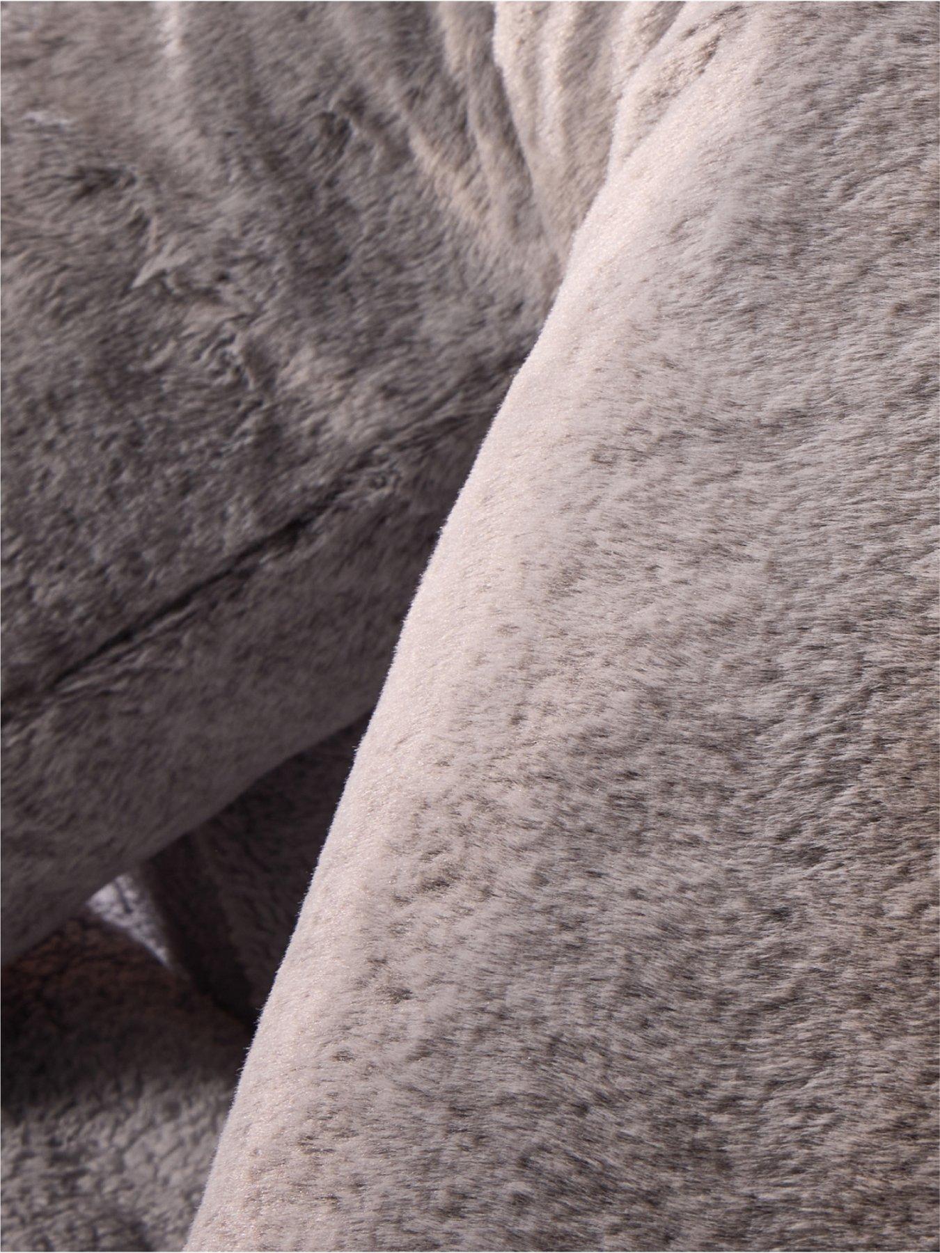 Image 3 of 4 of The Very Collection Luxury Faux Fur V Shaped Pillow - Grey