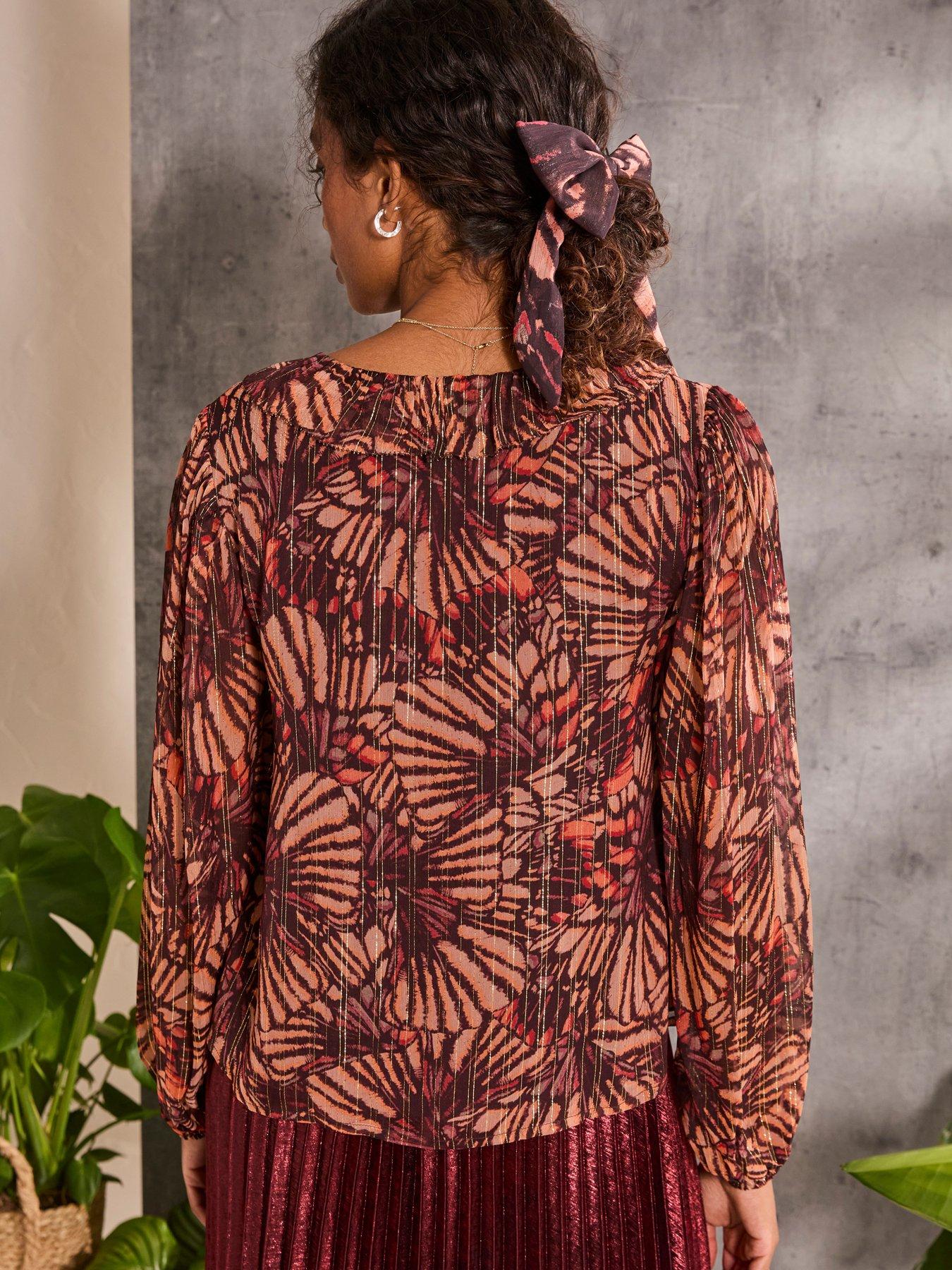 image of fatface-grace-printed-blouse-multi