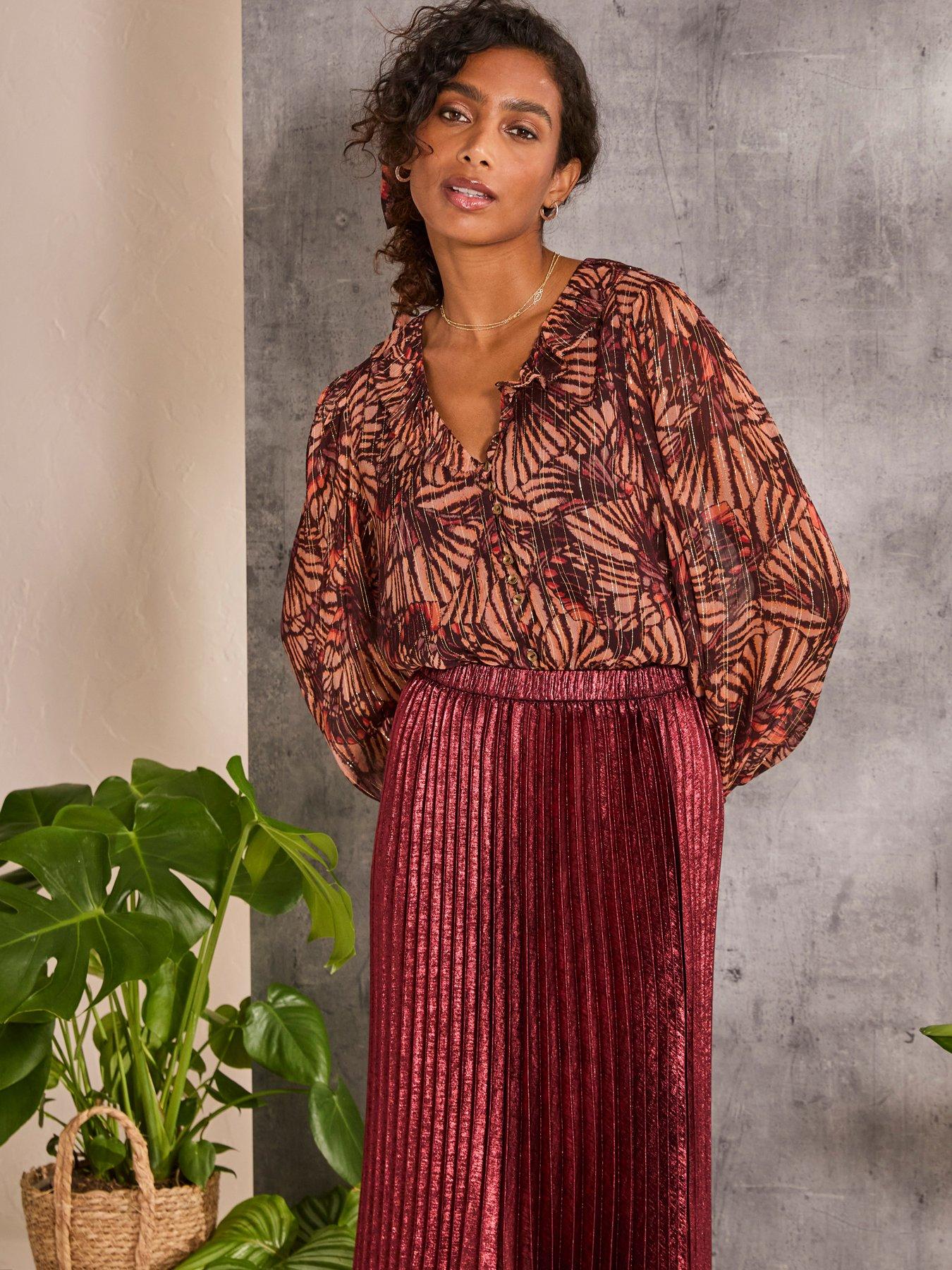  image of fatface-grace-printed-blouse-multi