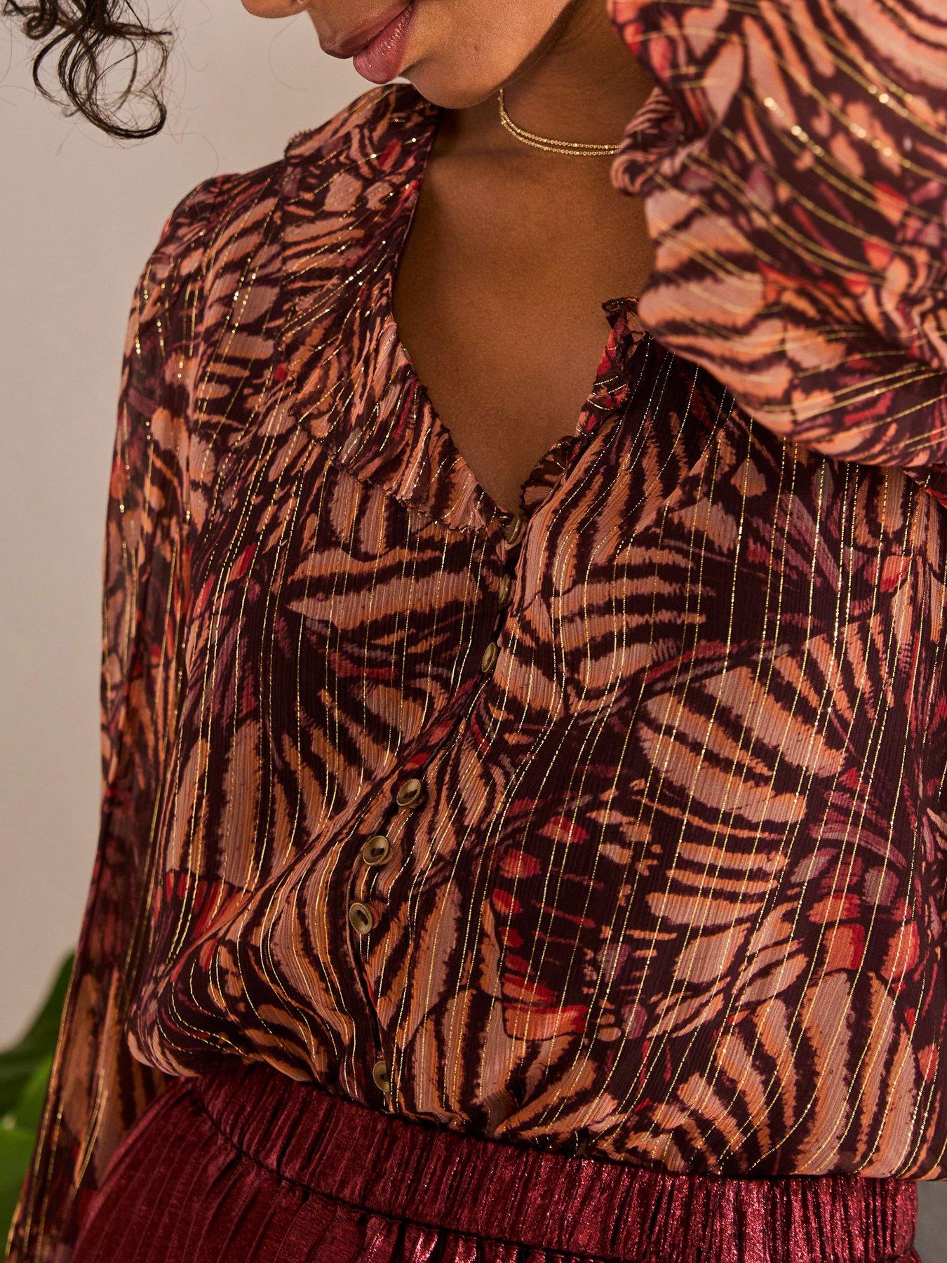  image of fatface-grace-printed-blouse-multi
