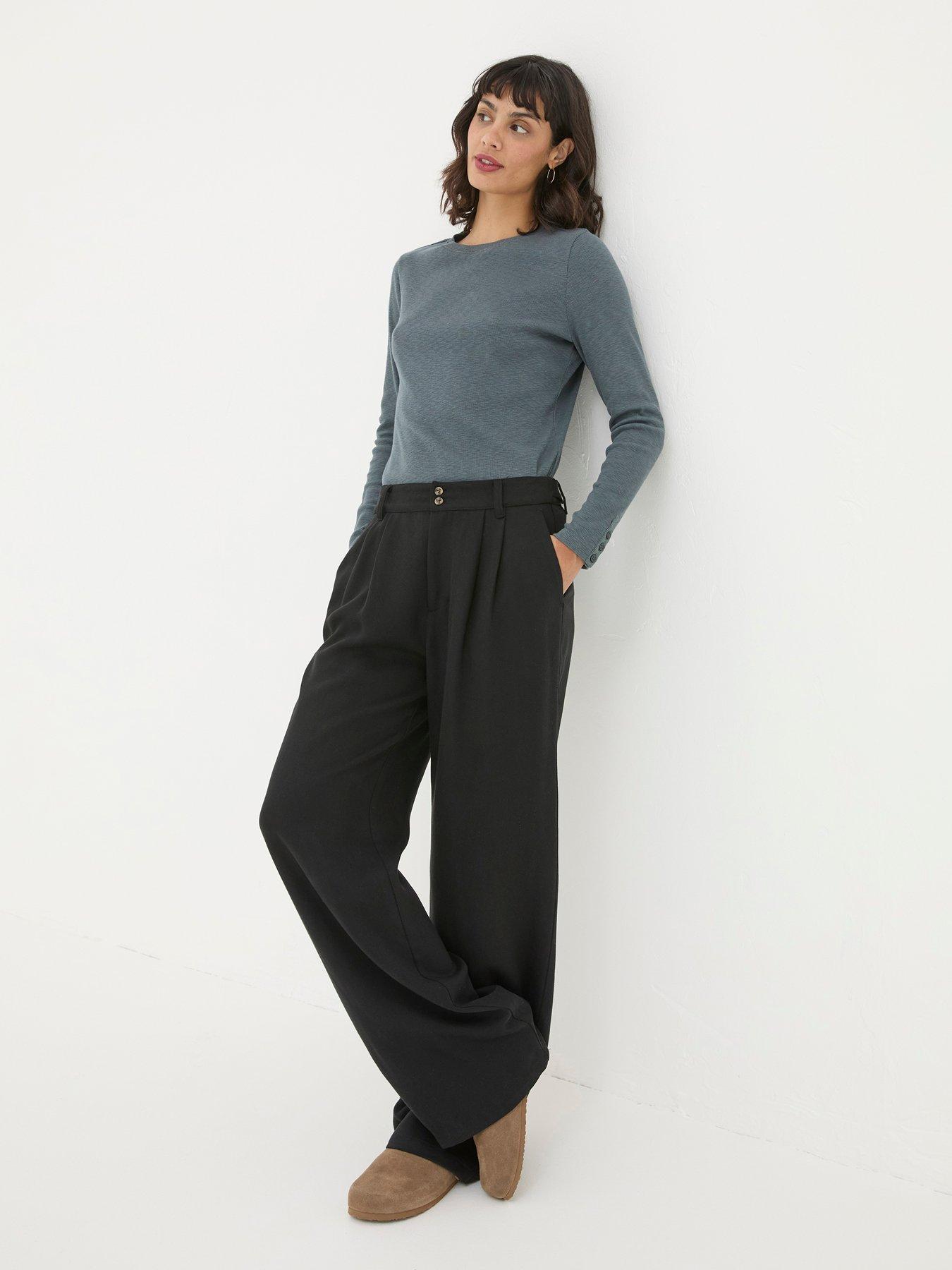 undefined Ginger Wide Leg Drape Trouser - Black
