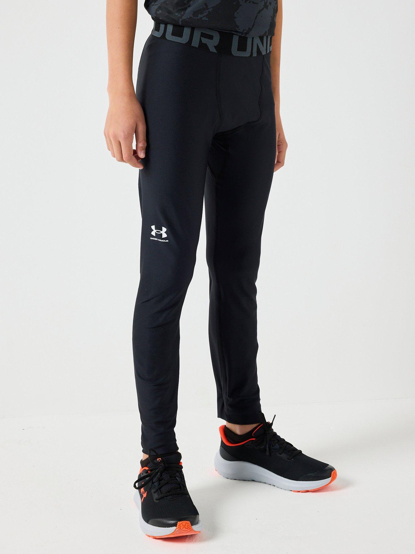 UNDER ARMOUR Boys Training Heat Gear Armour Leggings - Black