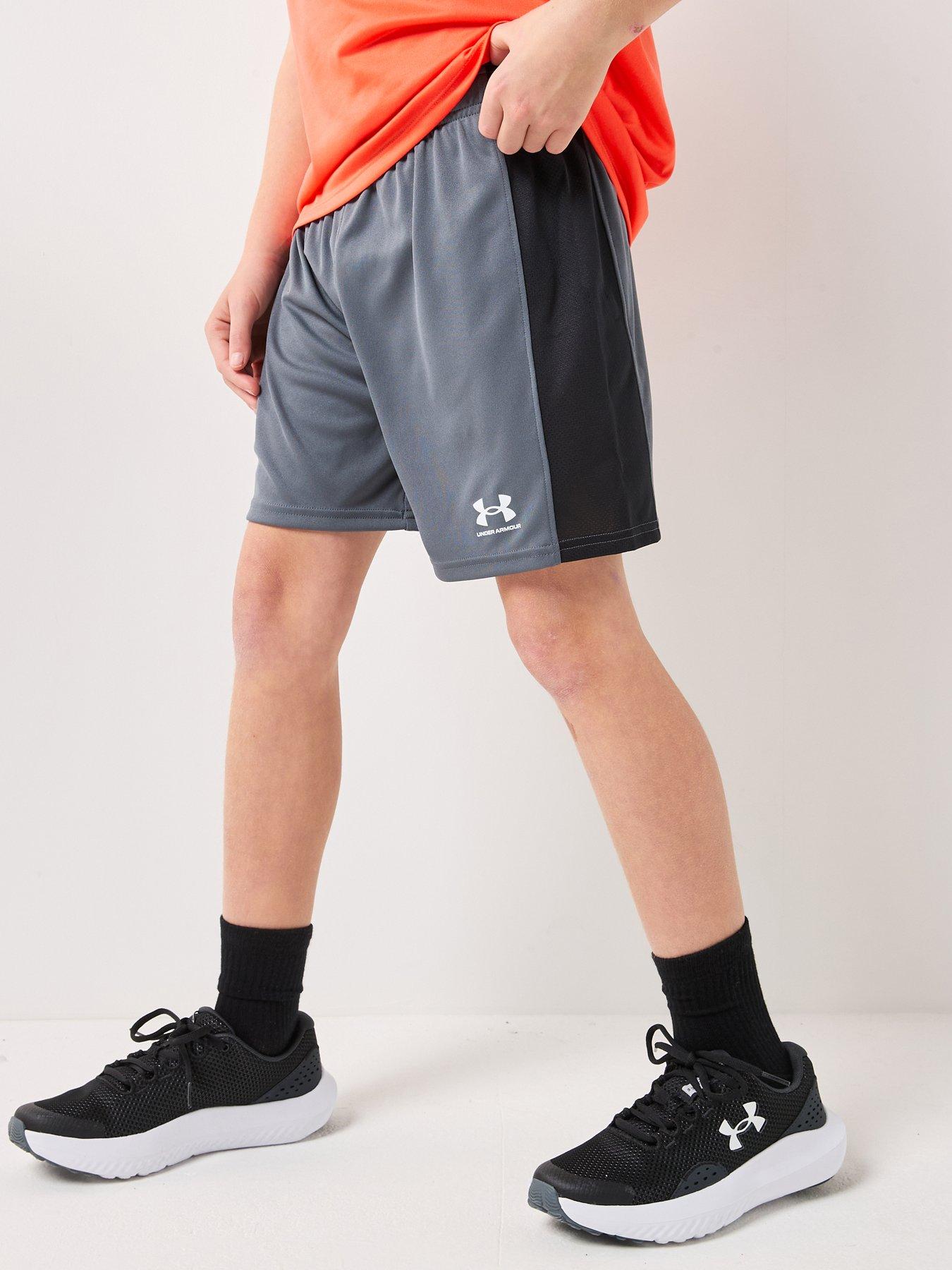 UNDER ARMOUR Boys Football Challenger Knit Shorts - Grey