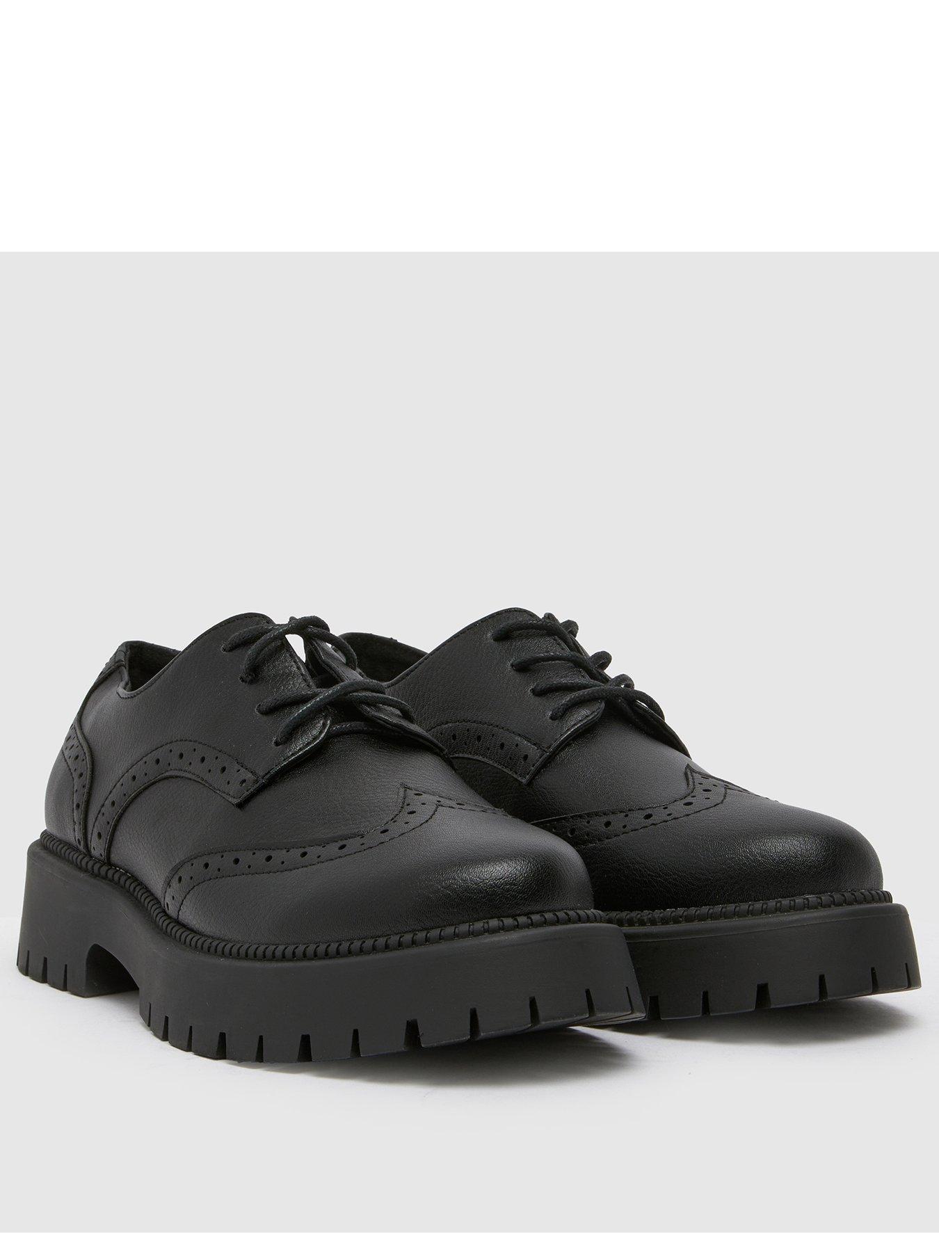 image of schuh-wide-fit-lesley-lace-up-black