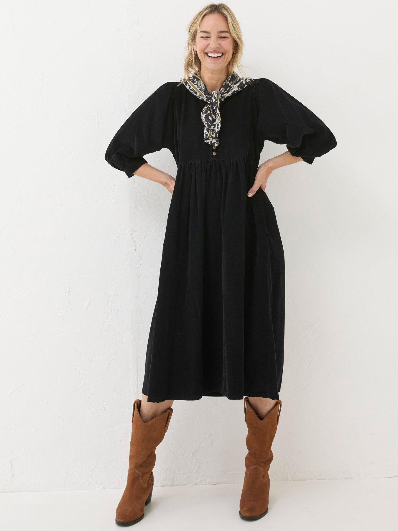 undefined Ceil Cord Midi Dress - Black