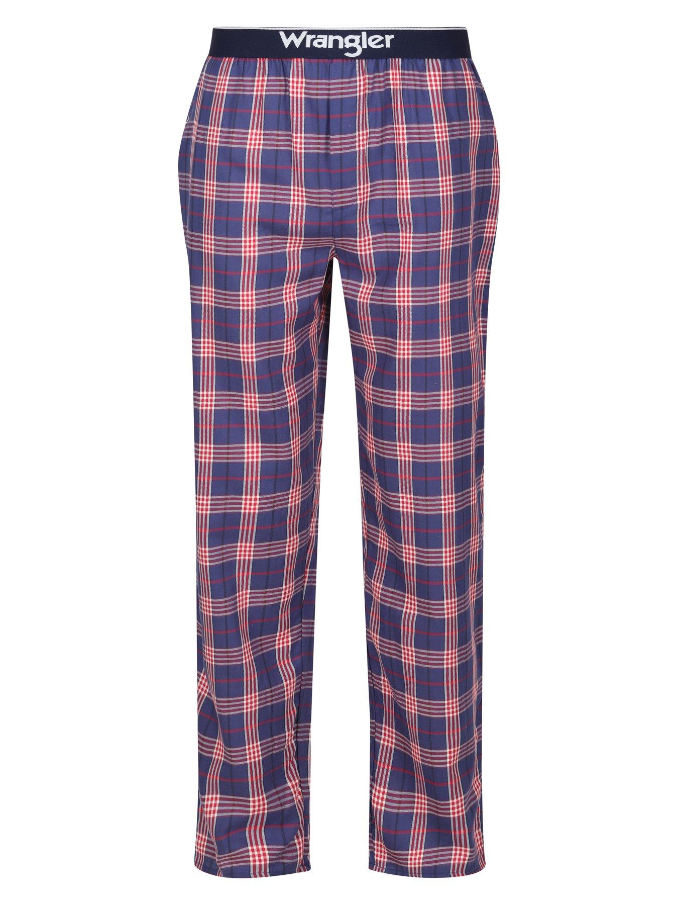 Wrangler Woven Check Pyjama Bottoms Blue littlewoods