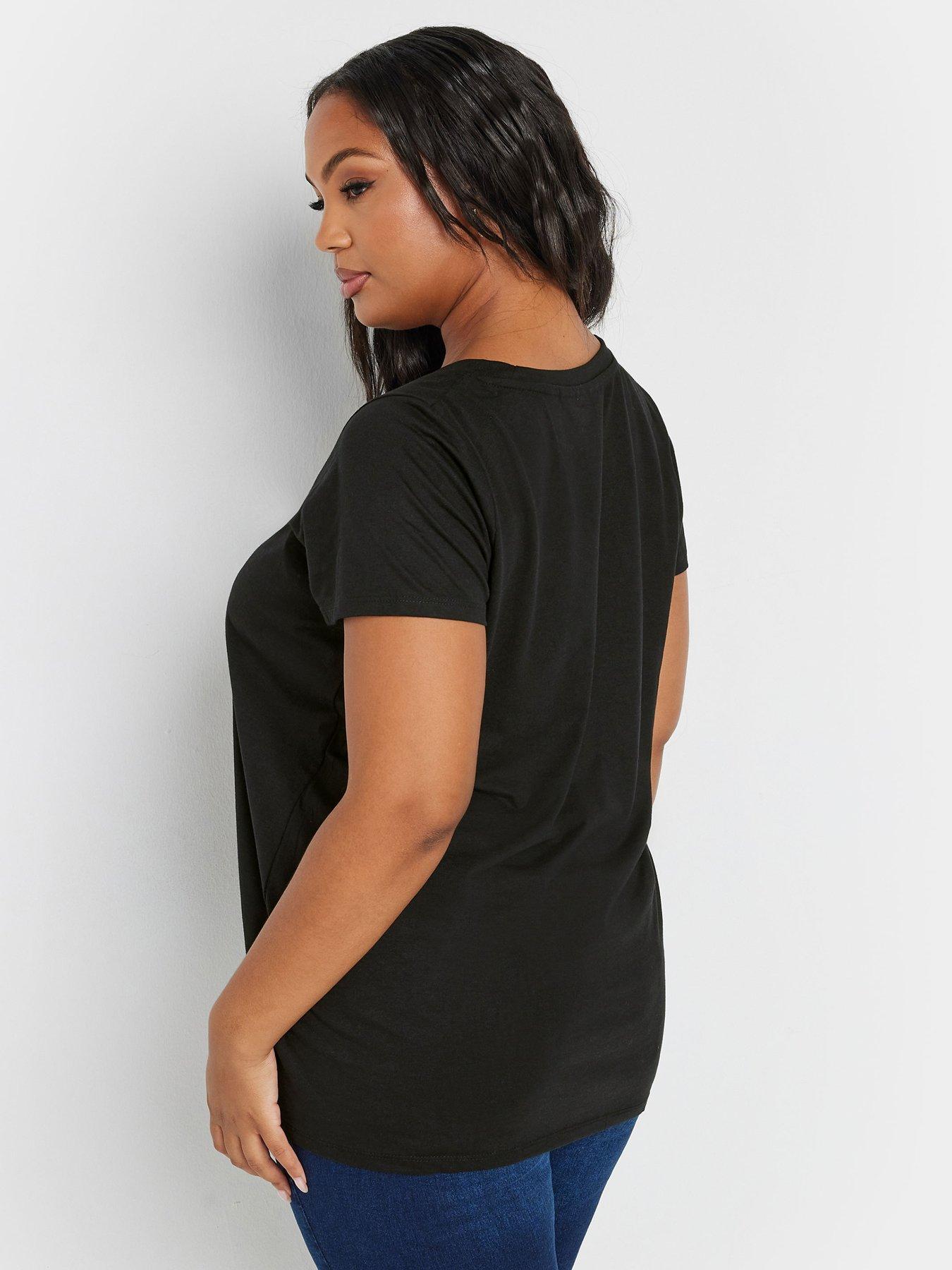  image of yours-curve-2-pack-core-basic-t-shirts-black