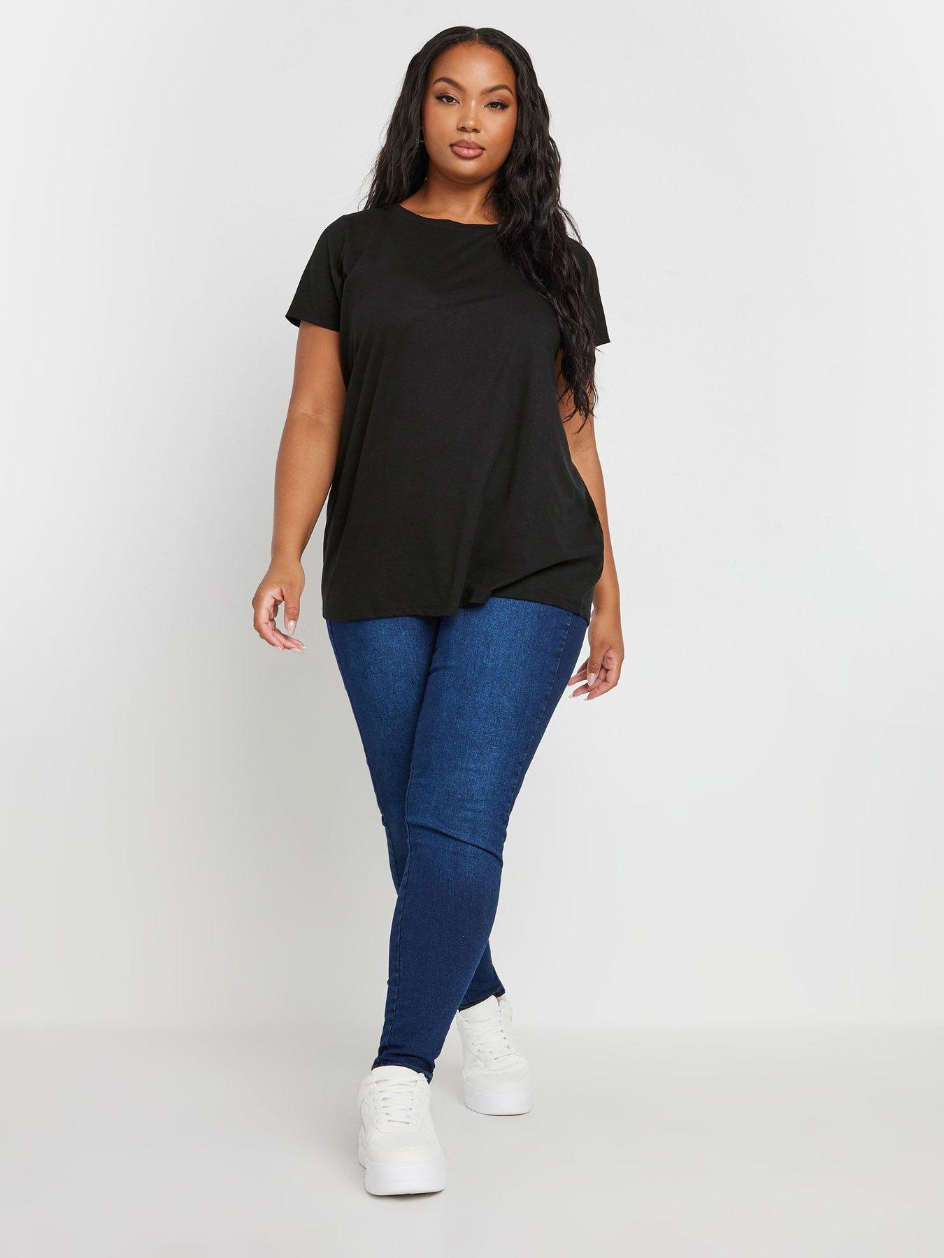  image of yours-curve-2-pack-core-basic-t-shirts-black